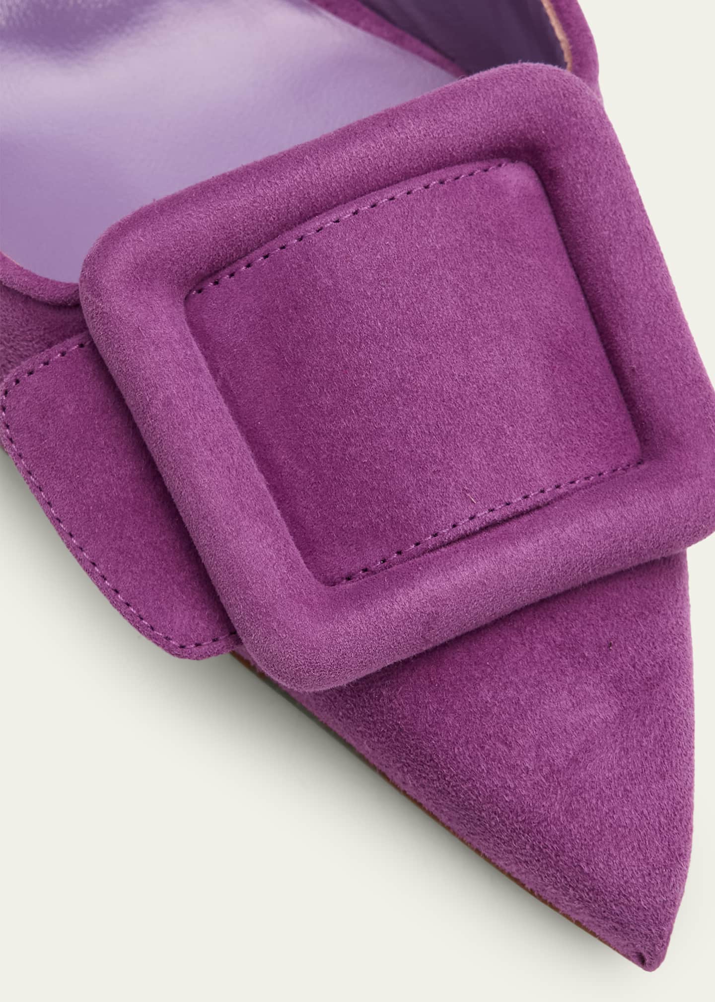 Manolo Blahnik 70mm Maysli Suede Slingback Pumps - Bergdorf Goodman