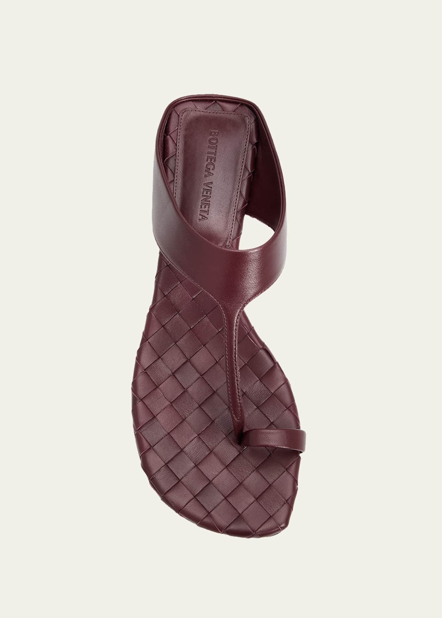 Bottega Veneta 40mm Livia Leather Kitten-Heel Thong Sandals