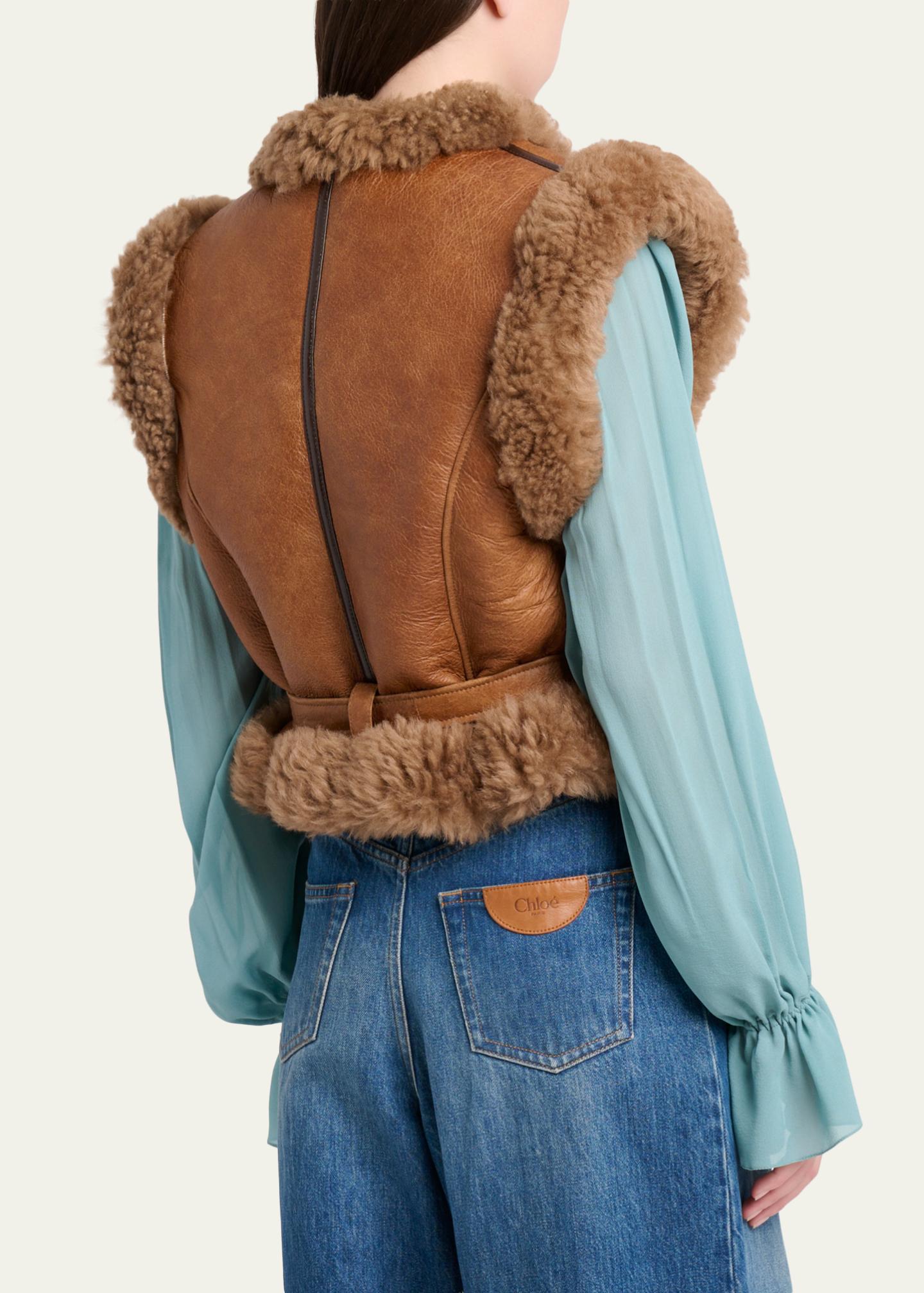 Chloe Lamb Shearling Belted Vest - Bergdorf Goodman