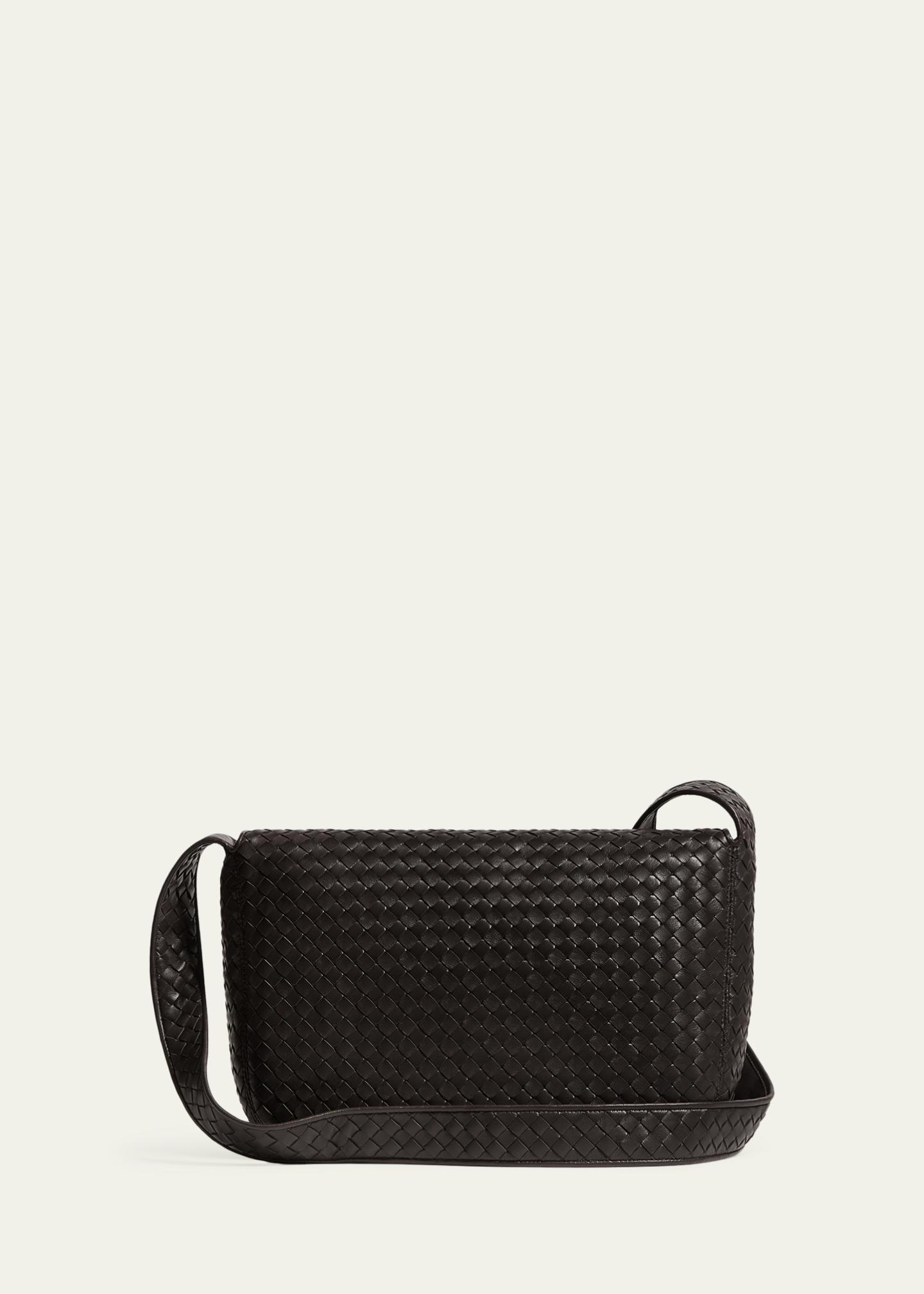 Bottega Veneta Men's Large Intrecciato Leather Flap Messenger Bag ...