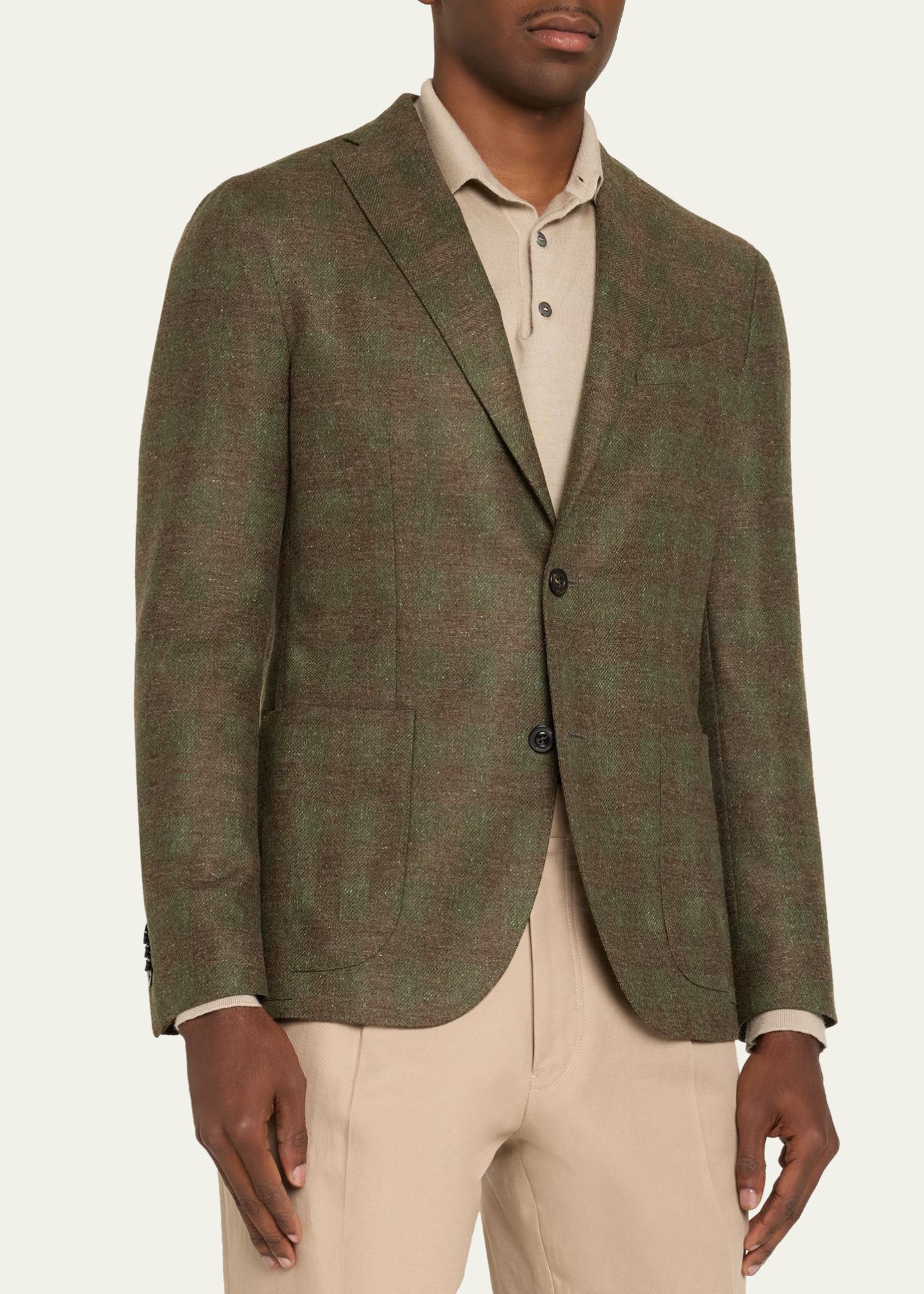 美品✨BOGLIOLI K.JACKET 四者混 テーラードジャケット 50 Boglioli Men's K-Jacket Plaid Single-Breasted Sport Coat