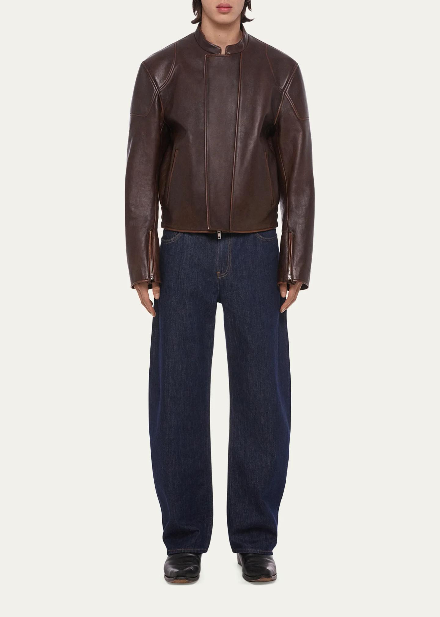 HELMUT LANGダブルライダース Helmut Lang Men's Leather Concealed-Zip Moto Jacket - Bergdorf Goodman