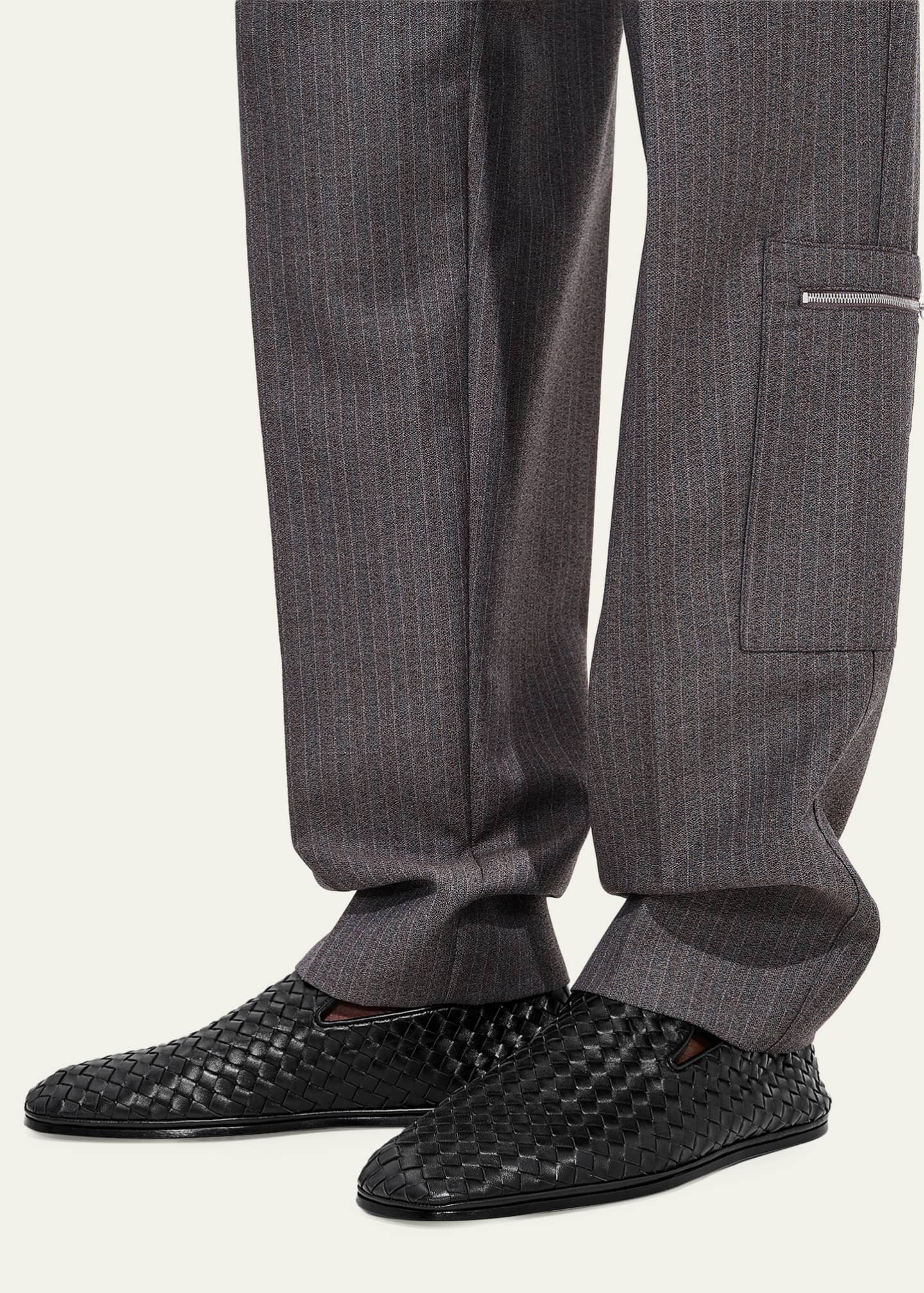 Bottega Veneta Men's Palazzo Intrecciato Leather Square-Toe