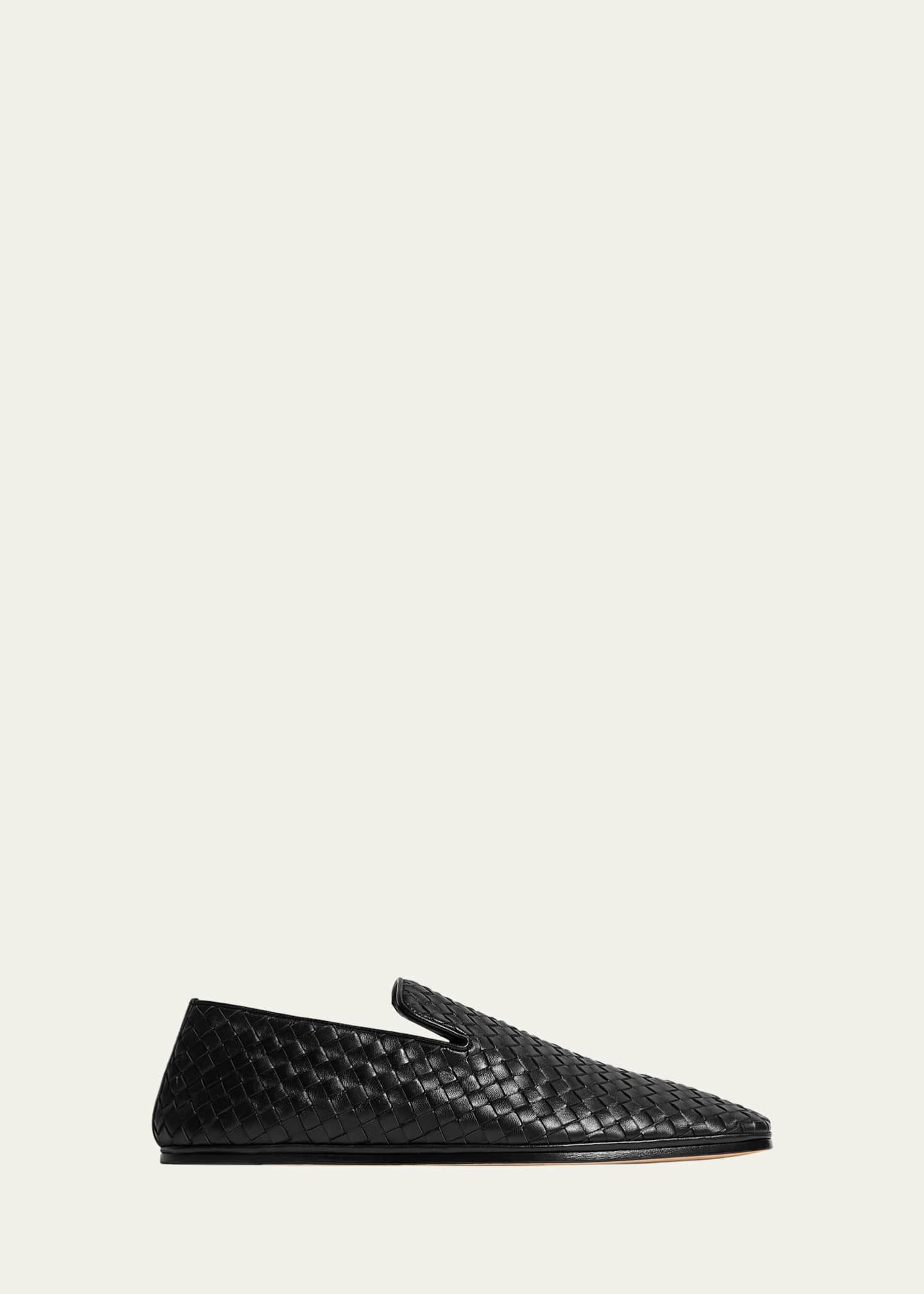 Bottega Veneta Men's Palazzo Intrecciato Leather Square-Toe