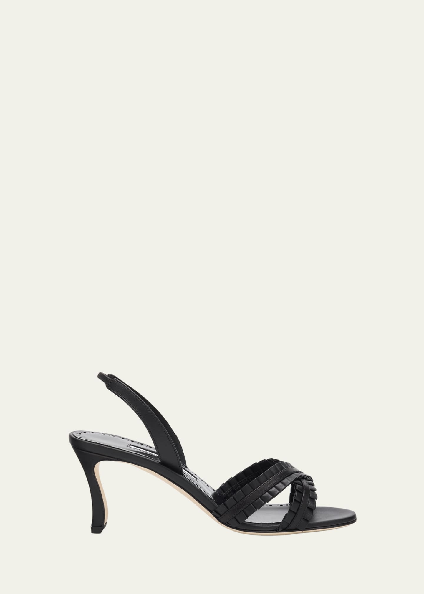 Manolo Blahnik 70mm Volusan Leather Slingback Pumps - Bergdorf Goodman