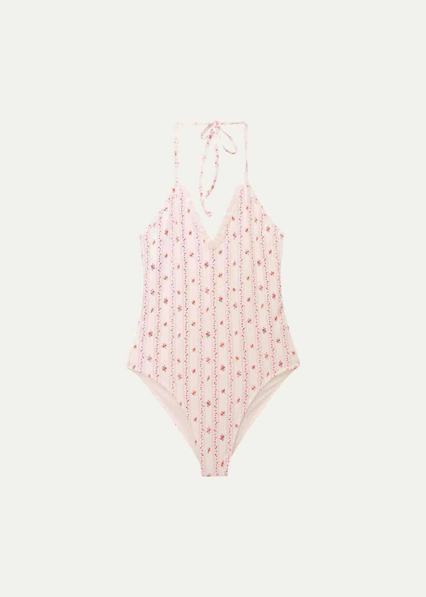 LoveShackFancy Girl's Tween Cherry Stripe Liorra One-Piece Swimsuit ...