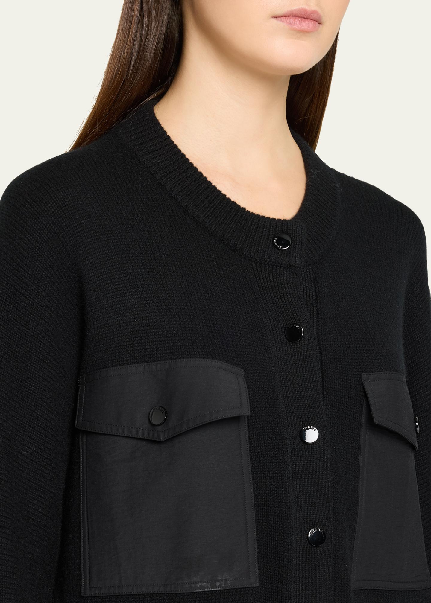 FRAME The Contrast Cashmere Cardigan - Bergdorf Goodman