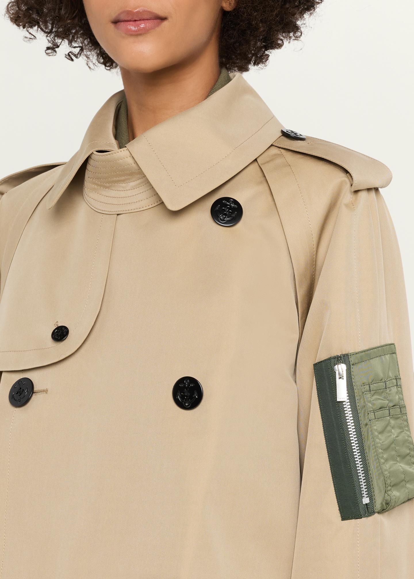 sacai Cotton Gabardine Hybrid Short Trench Coat - Bergdorf Goodman