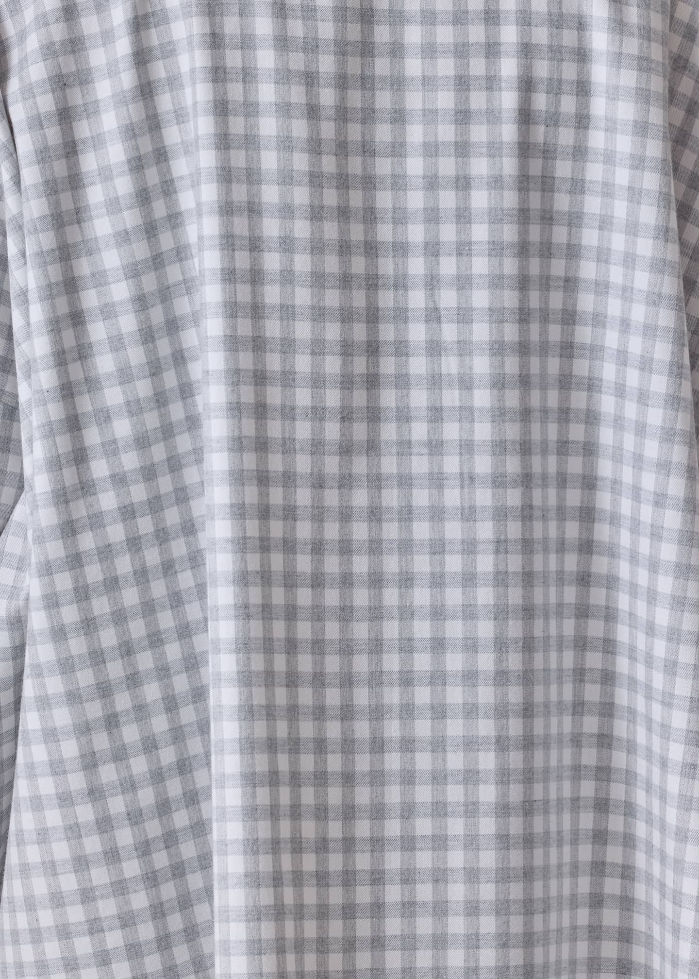 England製 eskandar cotton shirt Eskandar Wide Brushed Gingham Cotton Shirt - Bergdorf Goodman