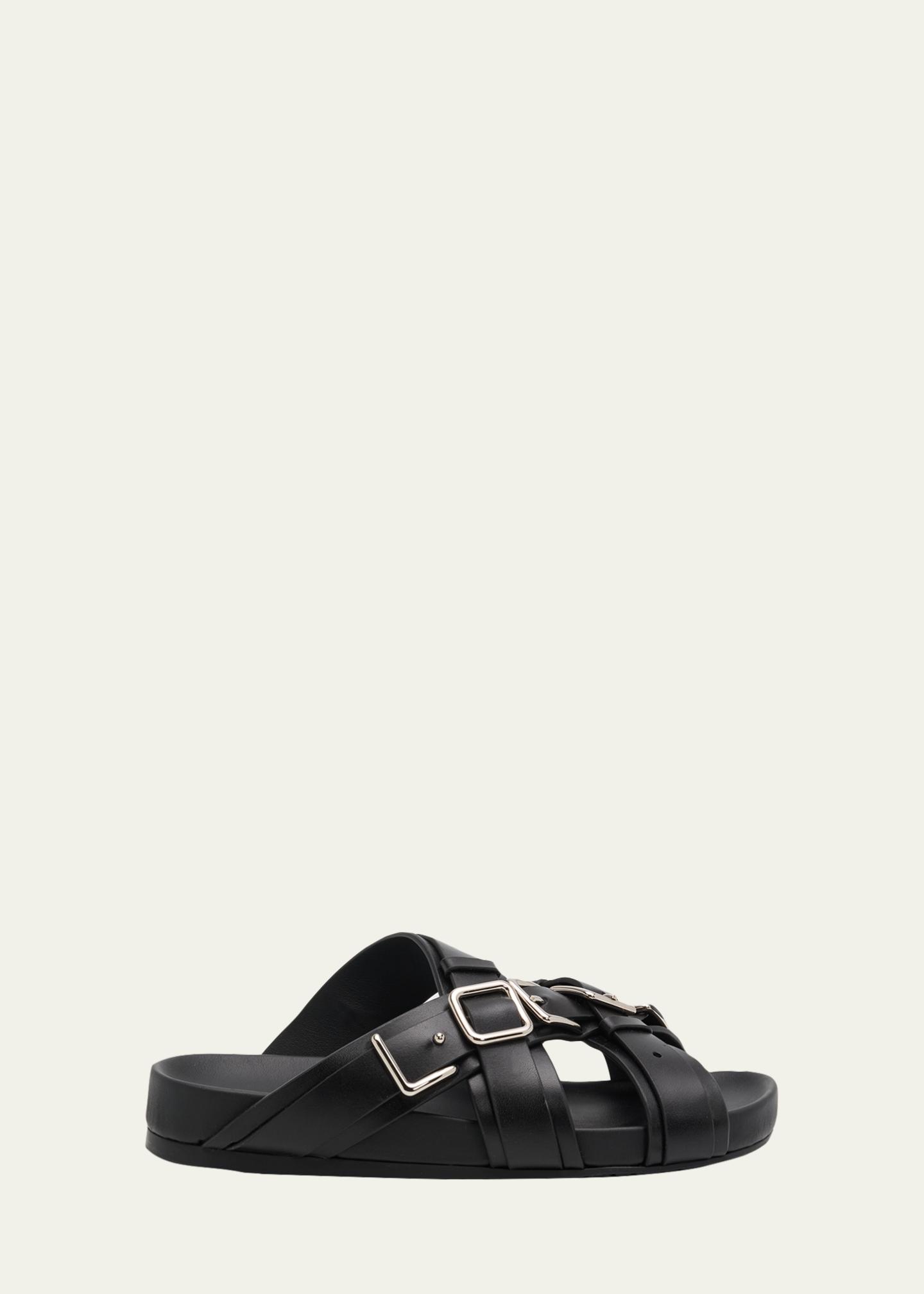Type Fussbett Leather Slide Sandals