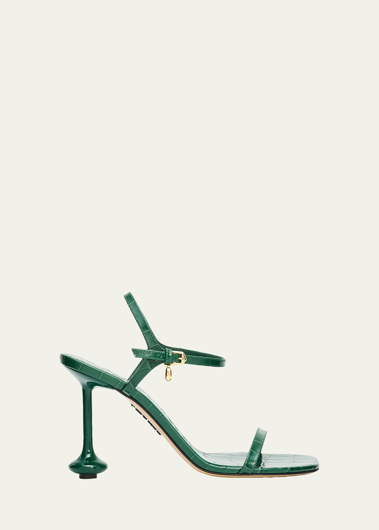 Loewe 90mm Toy Croc-Embossed Leather Sandals - Bergdorf Goodman