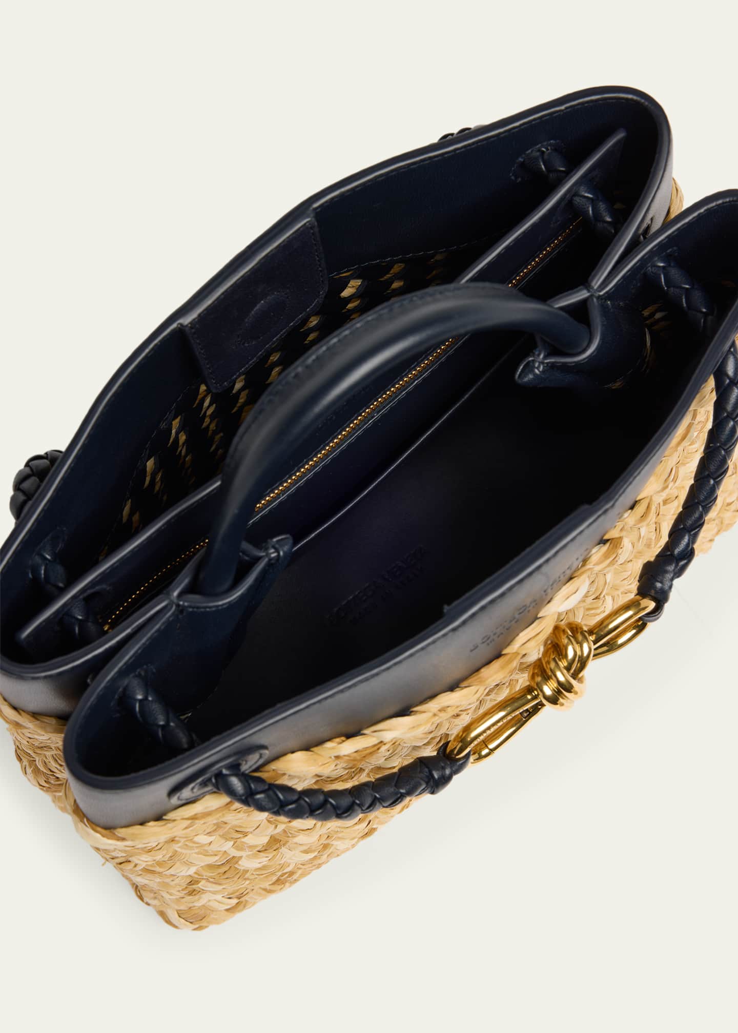 Bottega Veneta Andiamo Small Raffia Crossbody Bag - Bergdorf Goodman