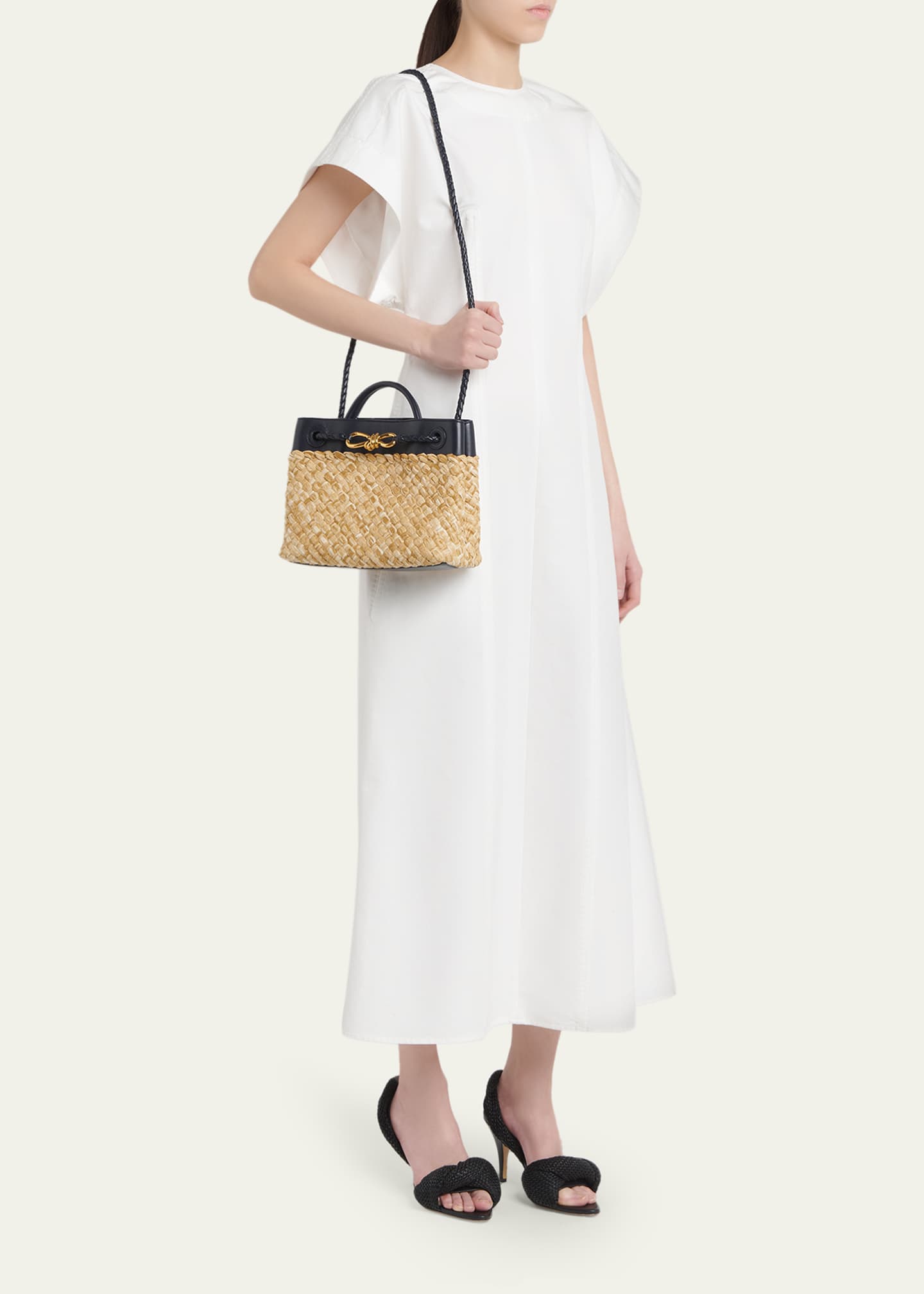 Bottega Veneta Andiamo Small Raffia Crossbody Bag - Bergdorf Goodman