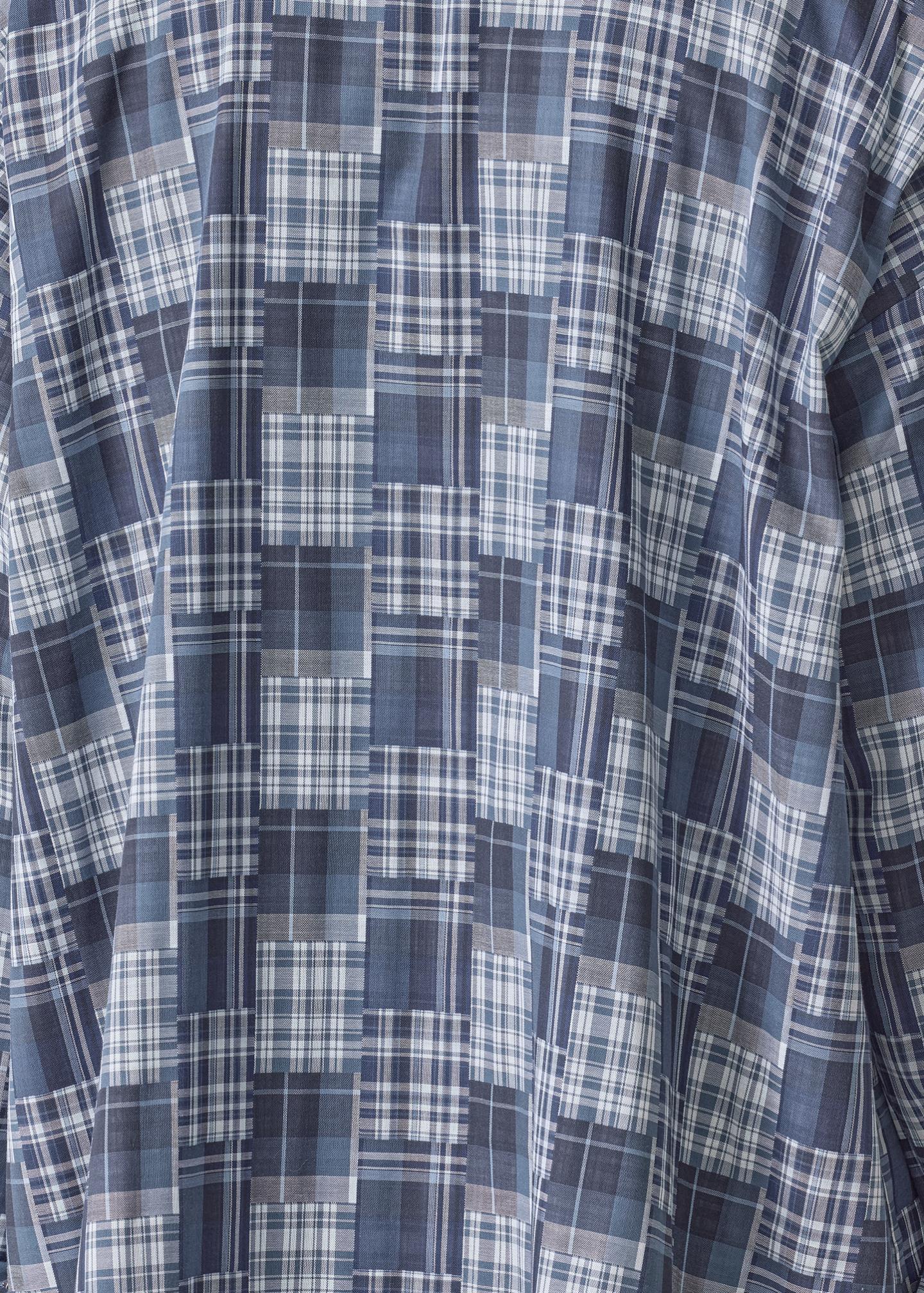 Eskandar A-Line Patchwork Plaid Cotton Shirt - Bergdorf Goodman