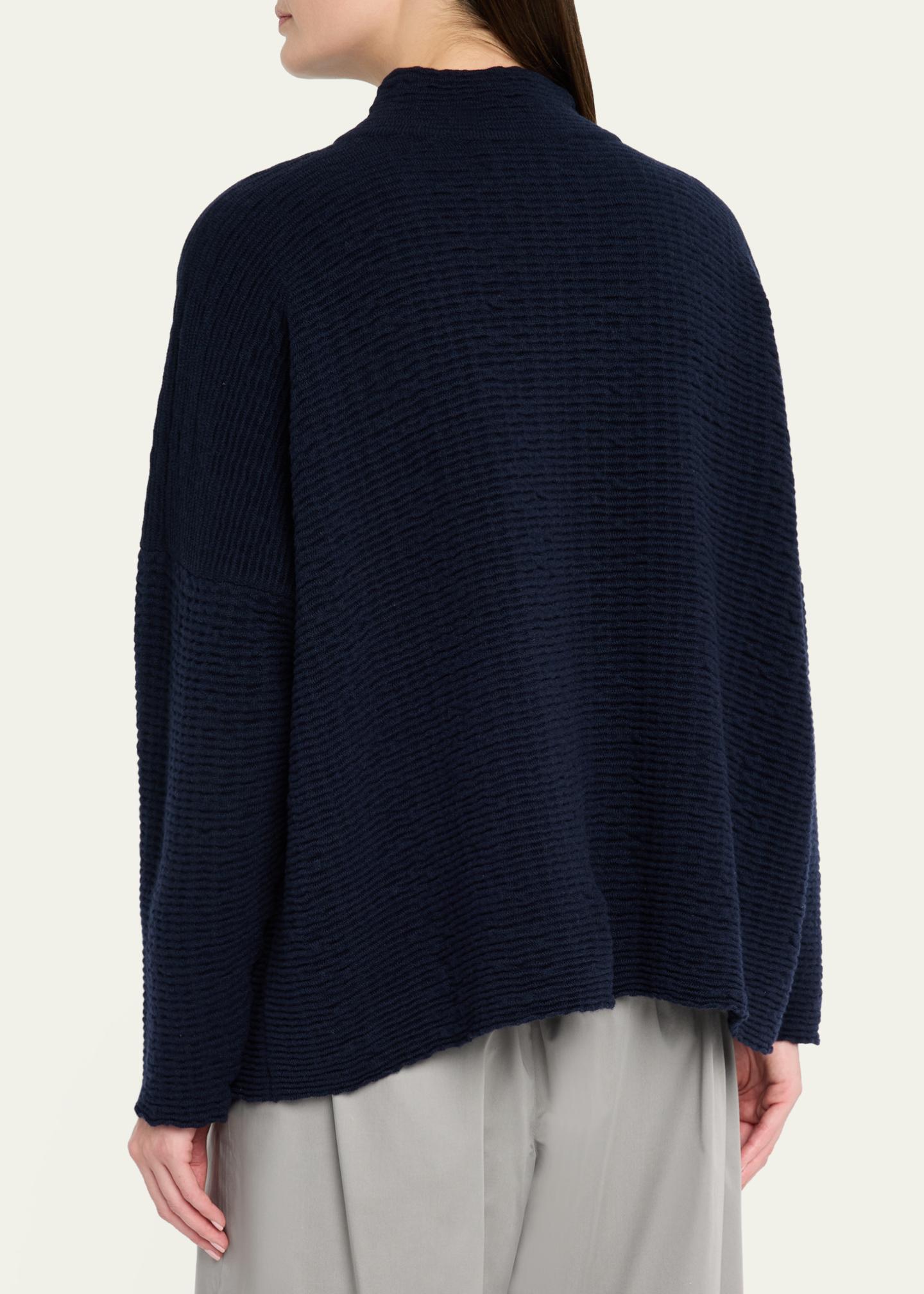 Eskandar 3/4 Width High Neck Cardigan- Mid Length - Bergdorf Goodman
