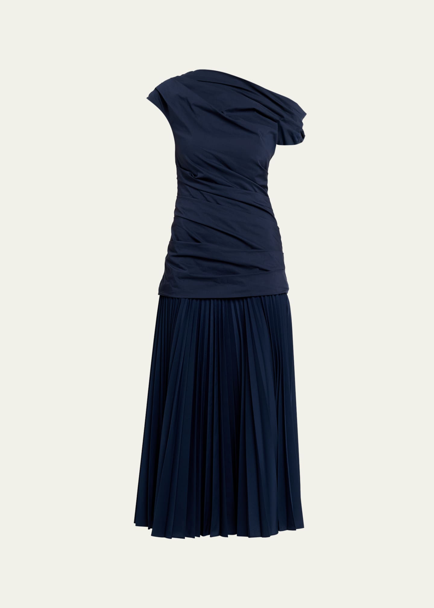 drop-waist mixed media midi dress Mix Media Drop Waist Midi Dress