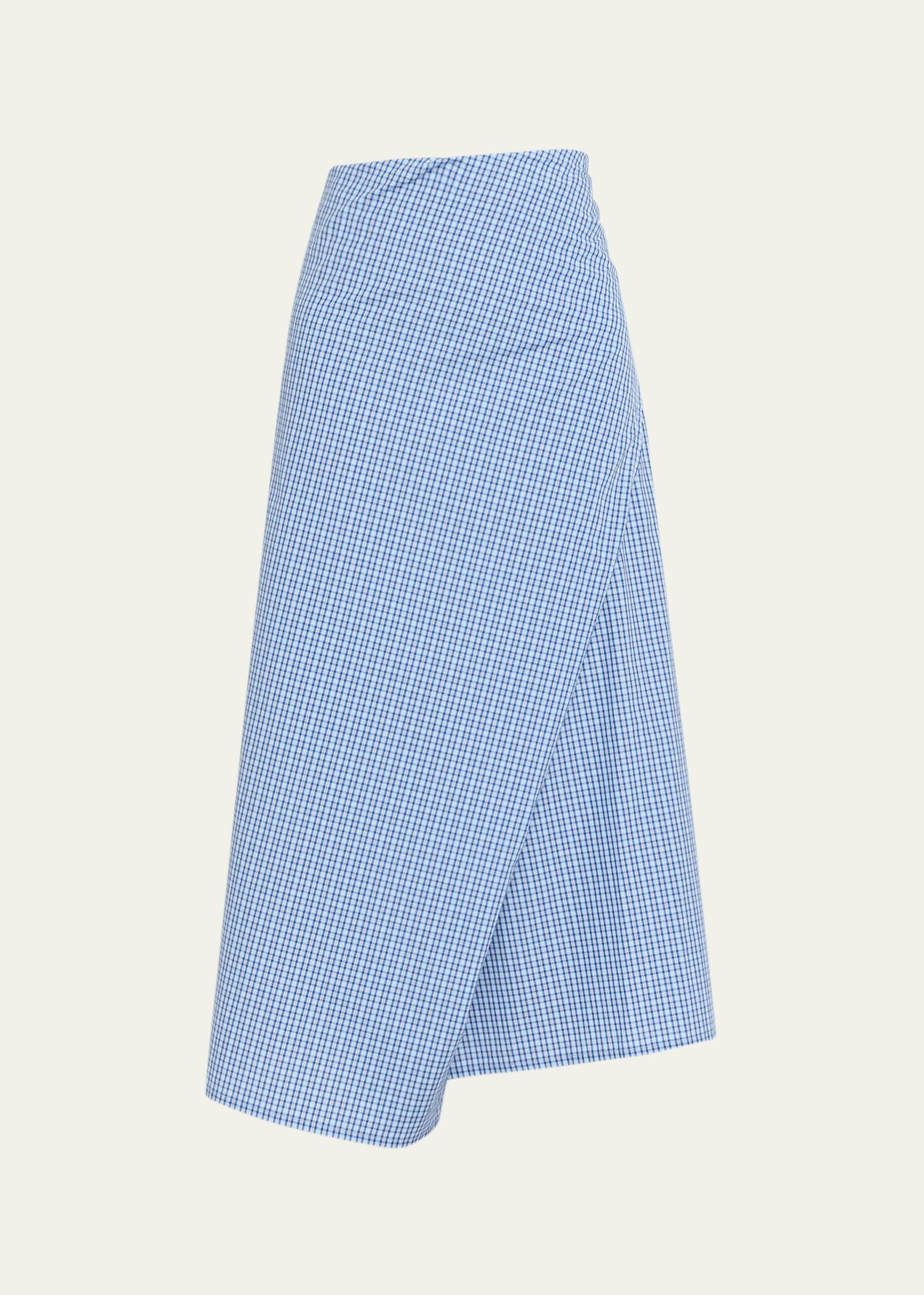 6397 Draped Plaid Wrap Midi Skirt - Bergdorf Goodman