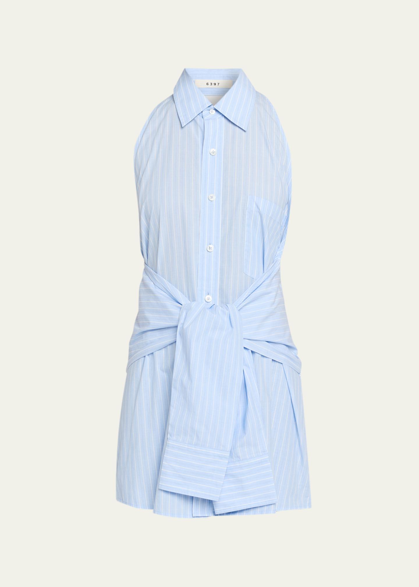 6397 Pinstriped Halter Shirt