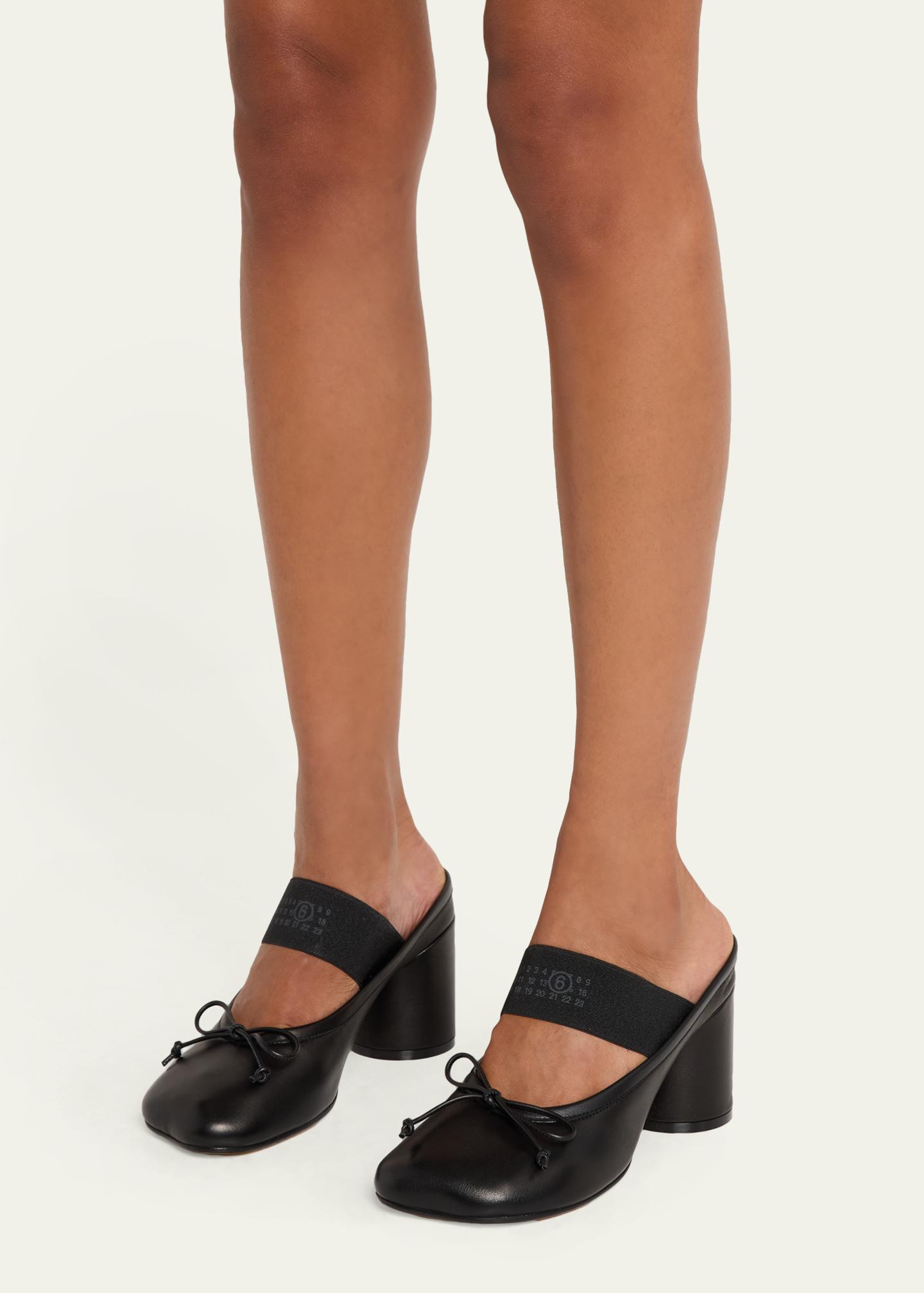 MM6 Maison Margiela 60mm Leather Mary Jane Ballerina Mule Pumps