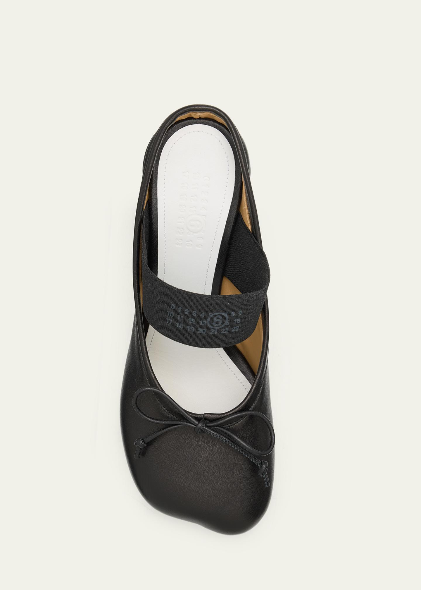 MM6 Maison Margiela 60mm Leather Mary Jane Ballerina Mule Pumps