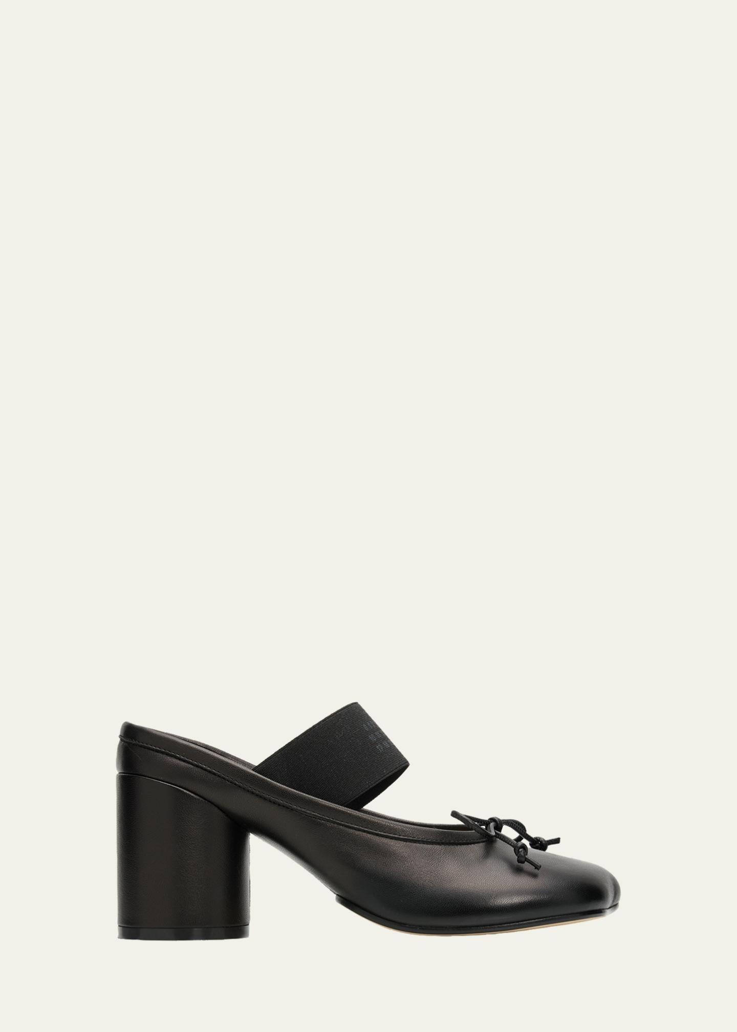 MM6 Maison Margiela 60mm Leather Mary Jane Ballerina Mule Pumps