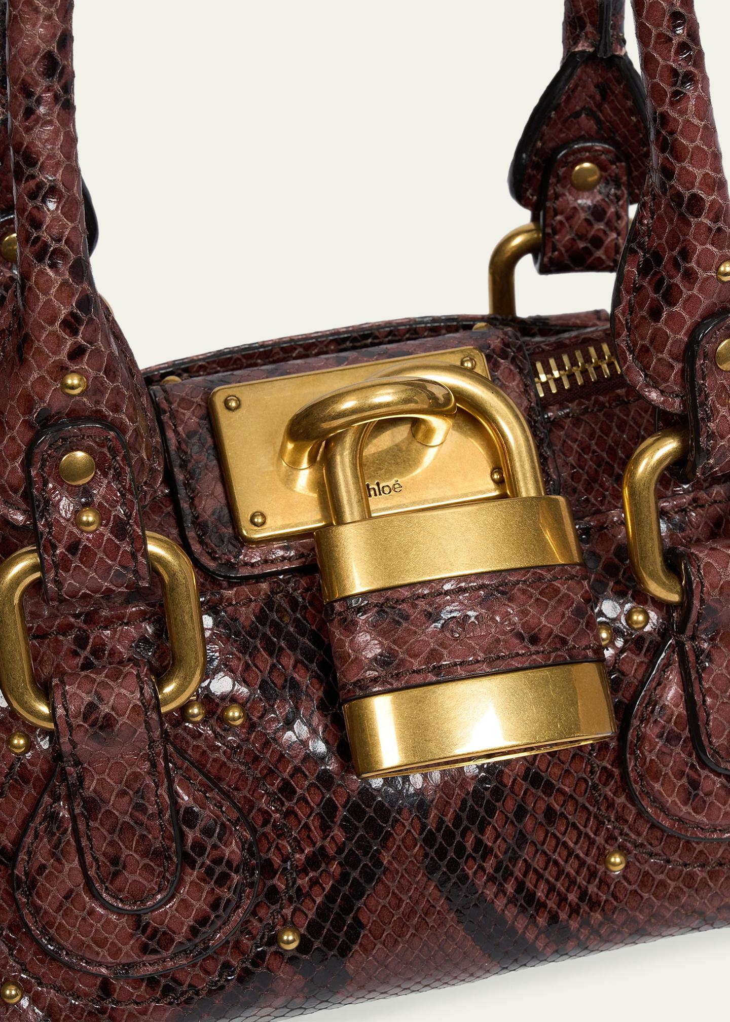 Chloe Paddington Small Python-Print Leather Top-Handle Bag - Bergdorf ...