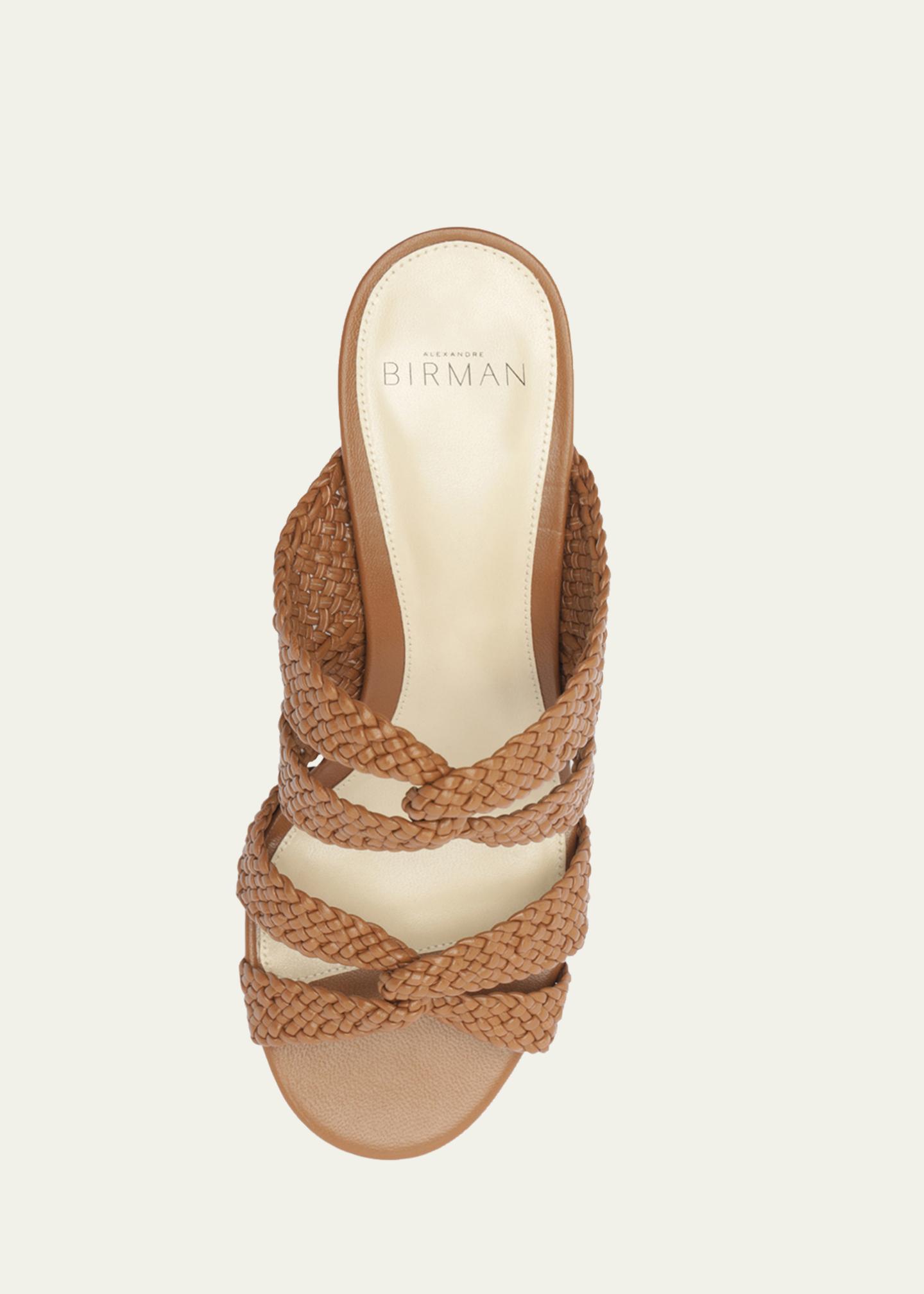 Alexandre Birman 45mm Sabrina Leather Block Heel Slide Sandals ...