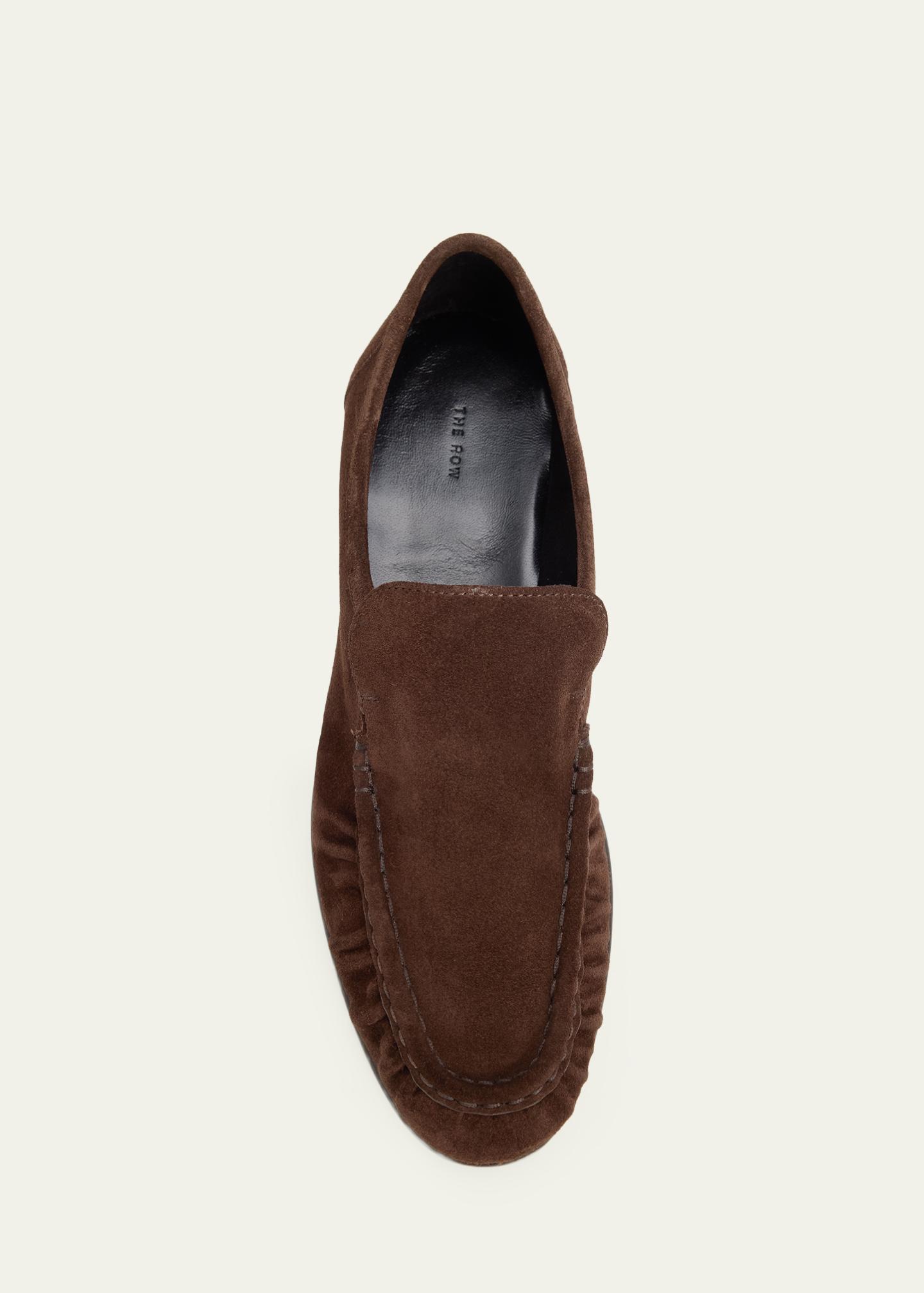 The Row Soft Moccasin Two Suede Loafers - Bergdorf Goodman