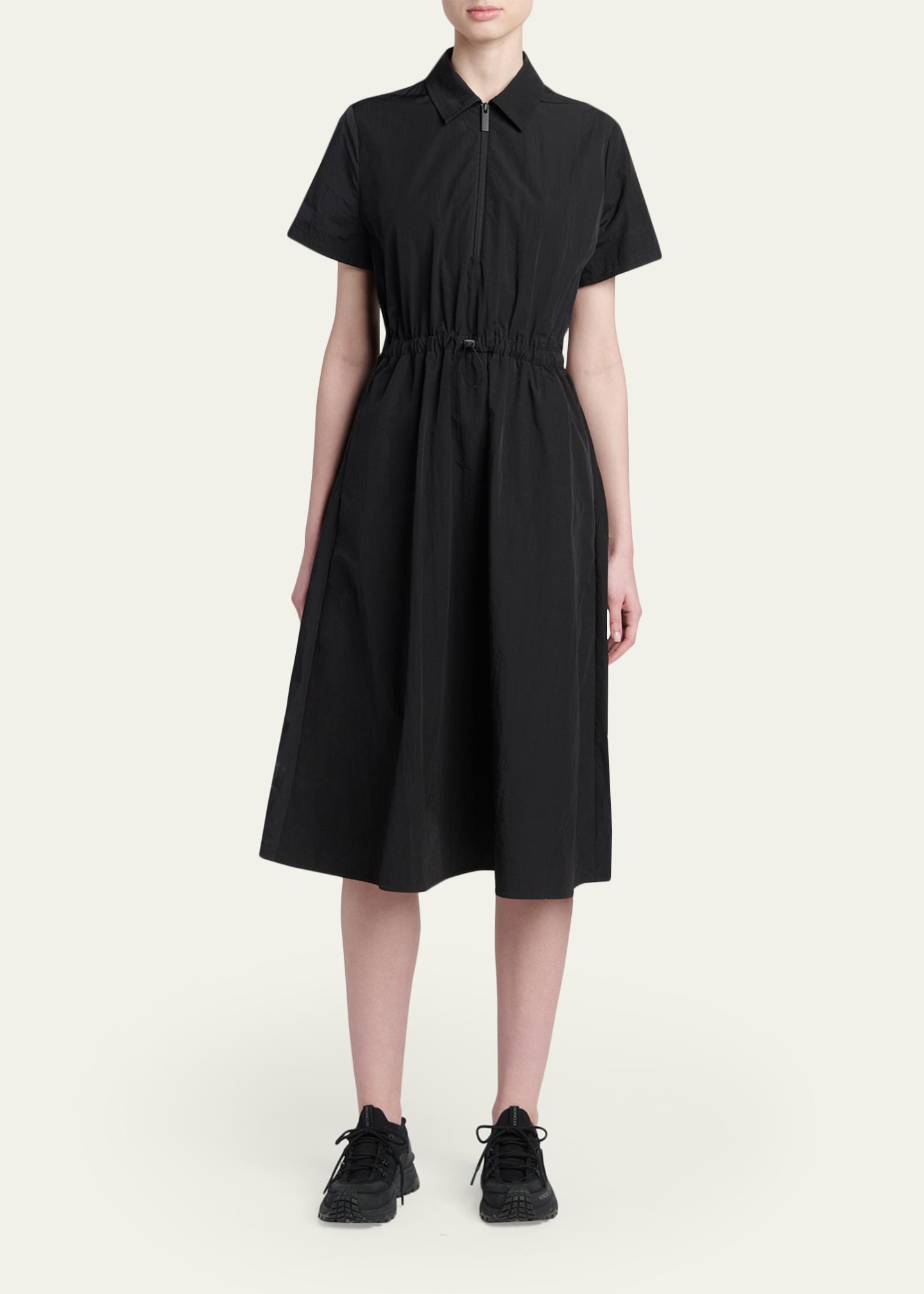 Moncler Short-Sleeve Nylon Midi Dress - Bergdorf Goodman