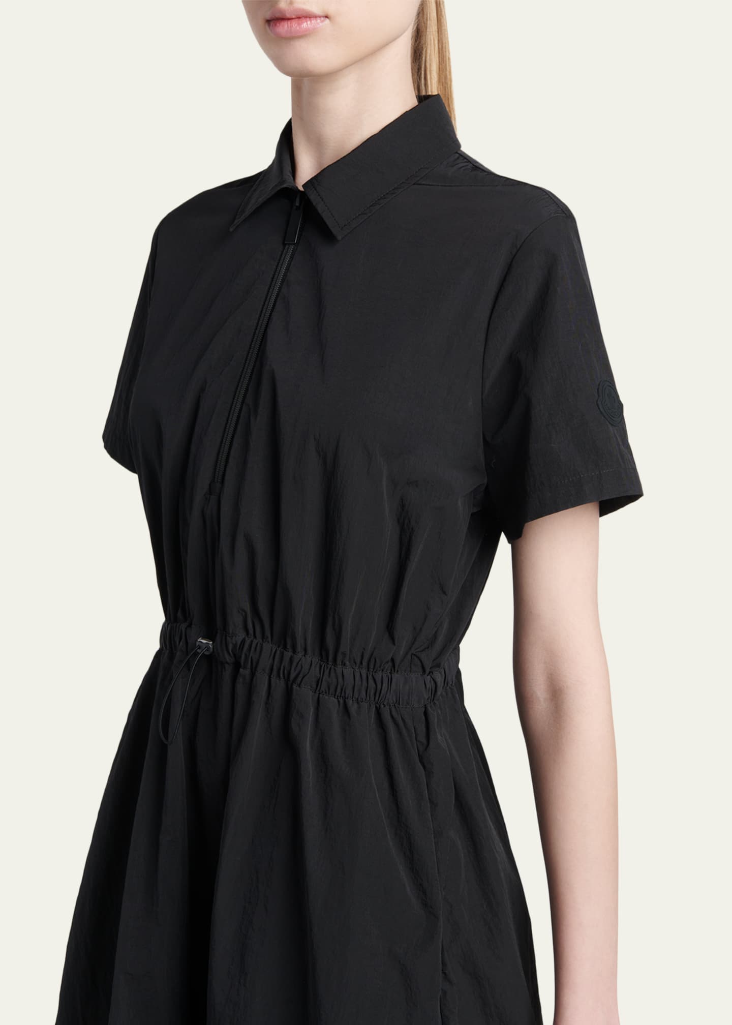 moncler midi dress Moncler Pleated Cotton Midi Dress, Women, White, Size: M