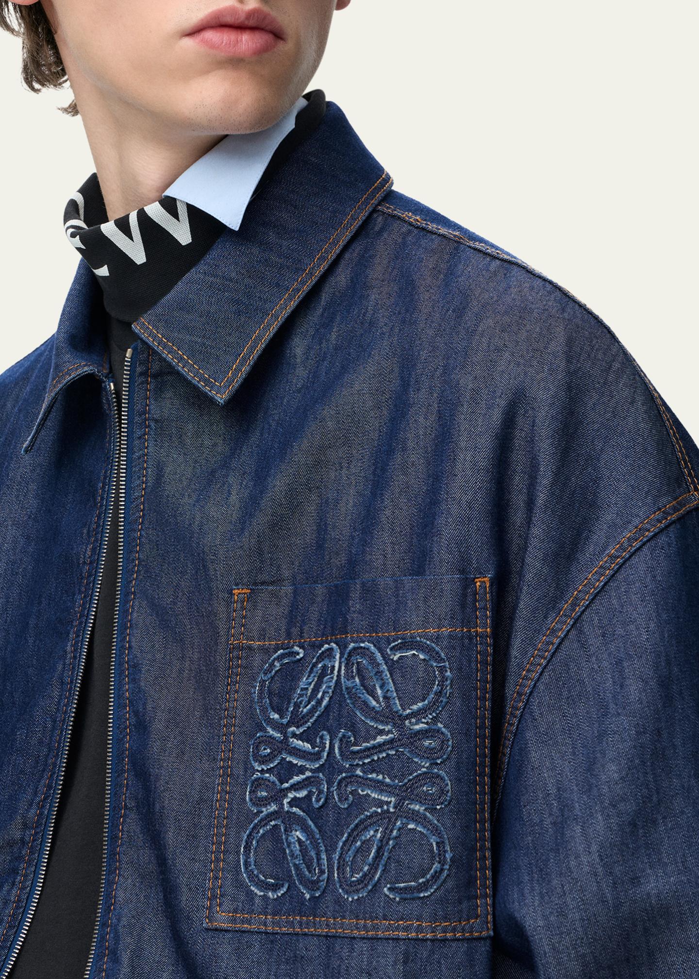 LOEWE Men's Denim Zip-Front Jacket - Bergdorf Goodman