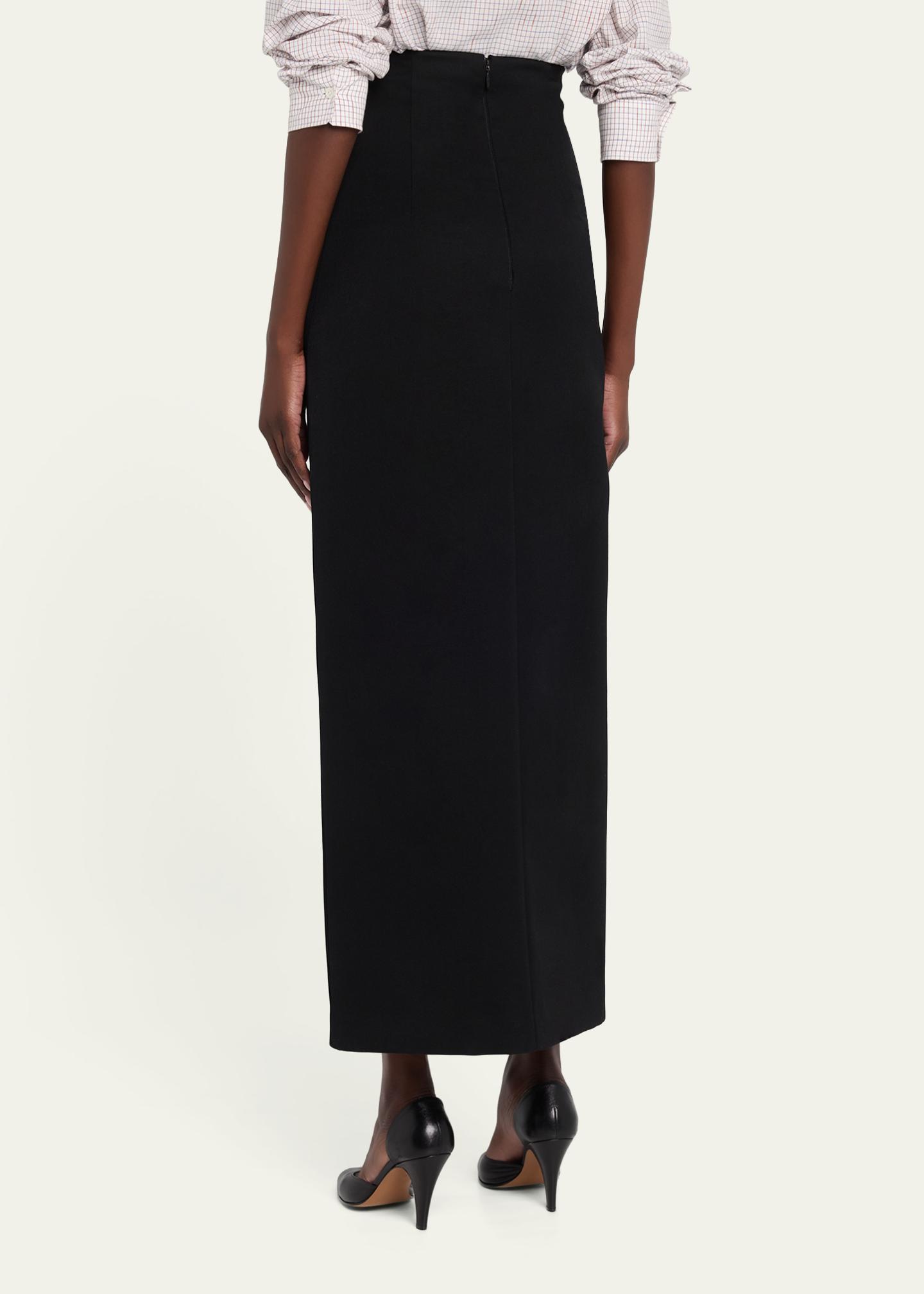 The Row Iphora Wool Crepe Slit Midi Skirt - Bergdorf Goodman