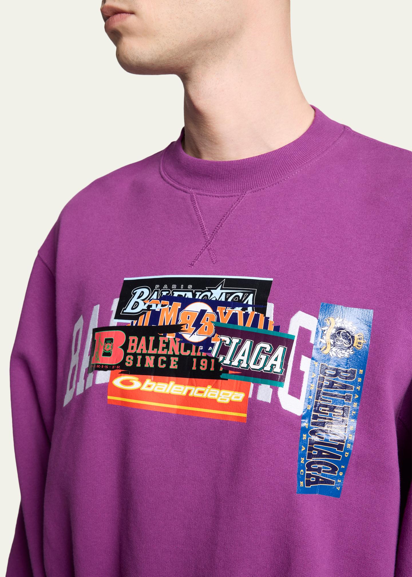 BALENCIAGA スウェット Balenciaga Men's Overlapping Logo Crewneck Sweatshirt - Bergdorf