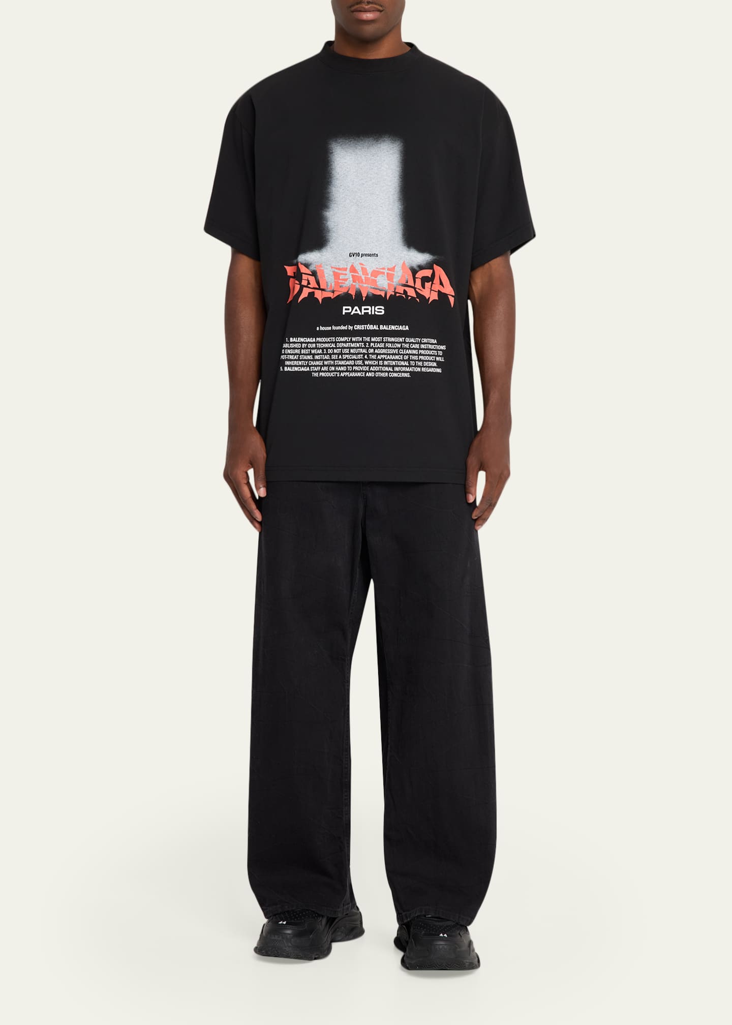 Balenciaga Men's Logo Graphic Cotton Jersey T-Shirt - Bergdorf Goodman