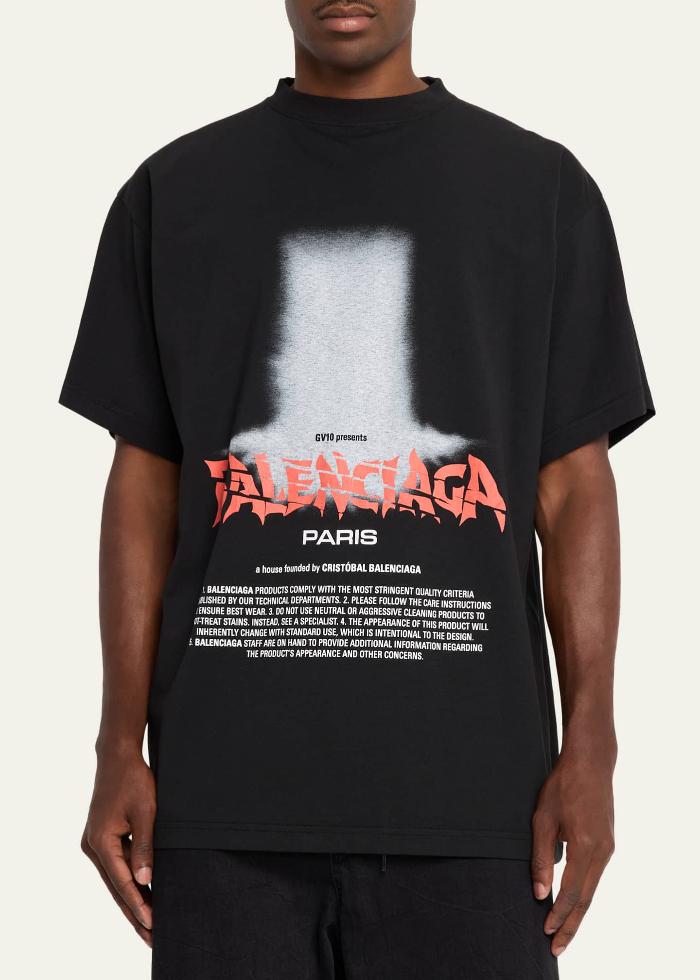 Balenciaga Men's Logo Graphic Cotton Jersey T-Shirt - Bergdorf Goodman