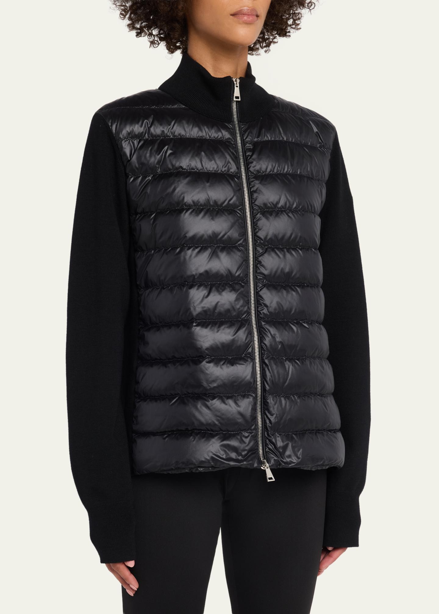 Moncler Padded Wool Zip-Up Cardigan - Bergdorf Goodman