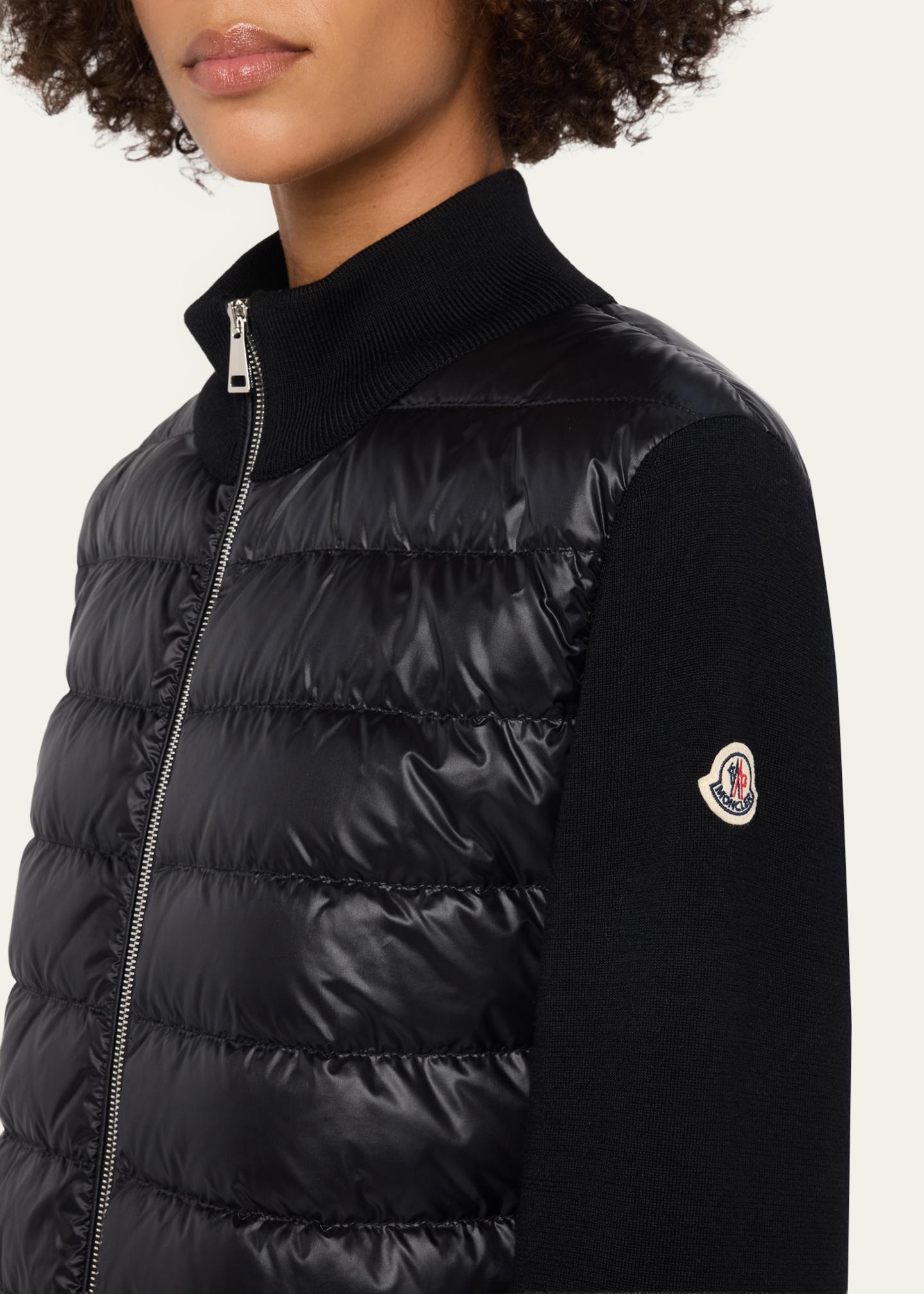 h*9様 【もこもこ可愛いモンクレ】MONCLER レザー ファー スニーカー Moncler Padded Wool Zip-Up Cardigan - Bergdorf Goodman