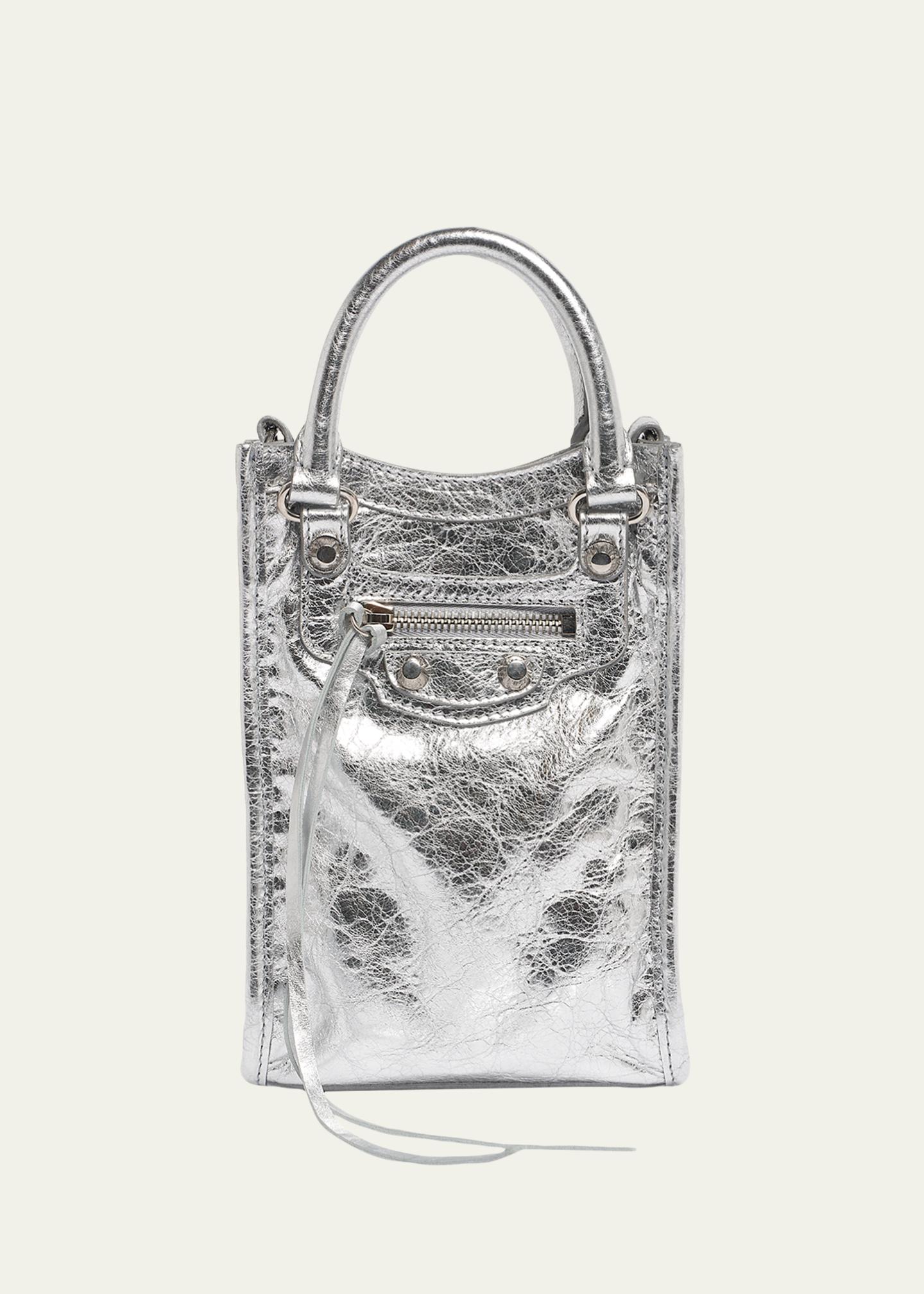 Balenciaga Le City Metallic Leather Tote Phone Holder - Bergdorf