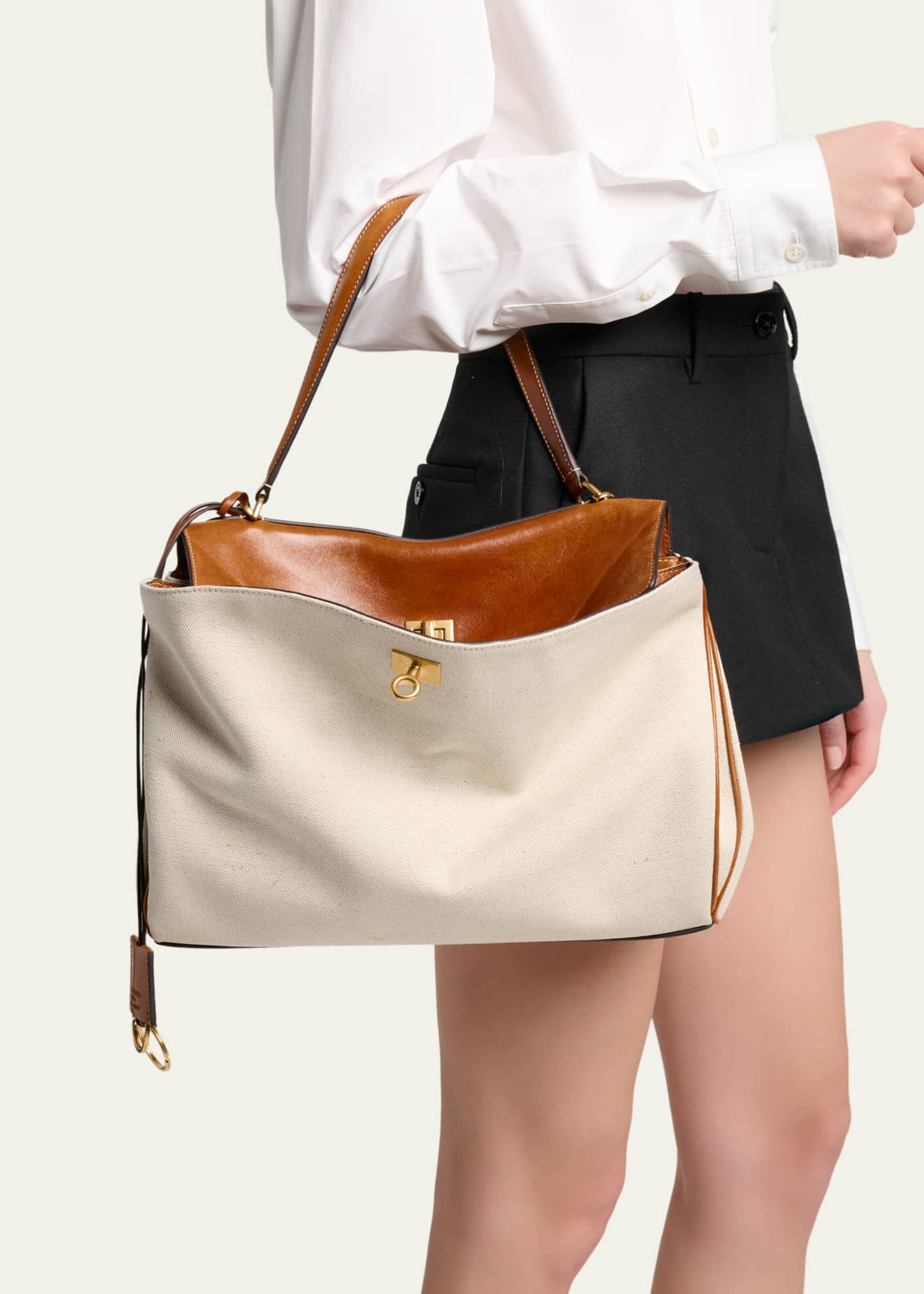Balenciaga Rodeo Medium Canvas Top-Handle Bag - Bergdorf Goodman