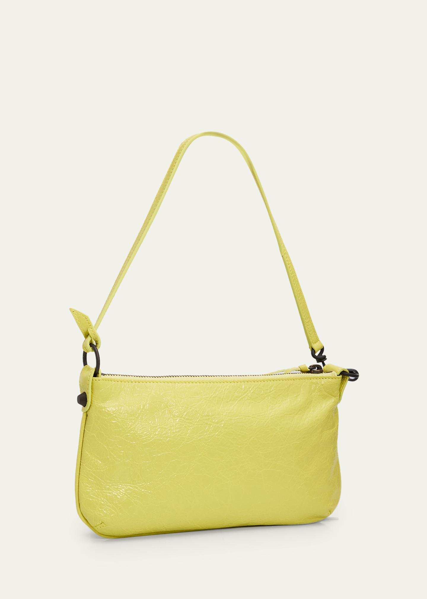 Balenciaga Le City Crinkled Leather Pouch Shoulder Bag - Bergdorf 