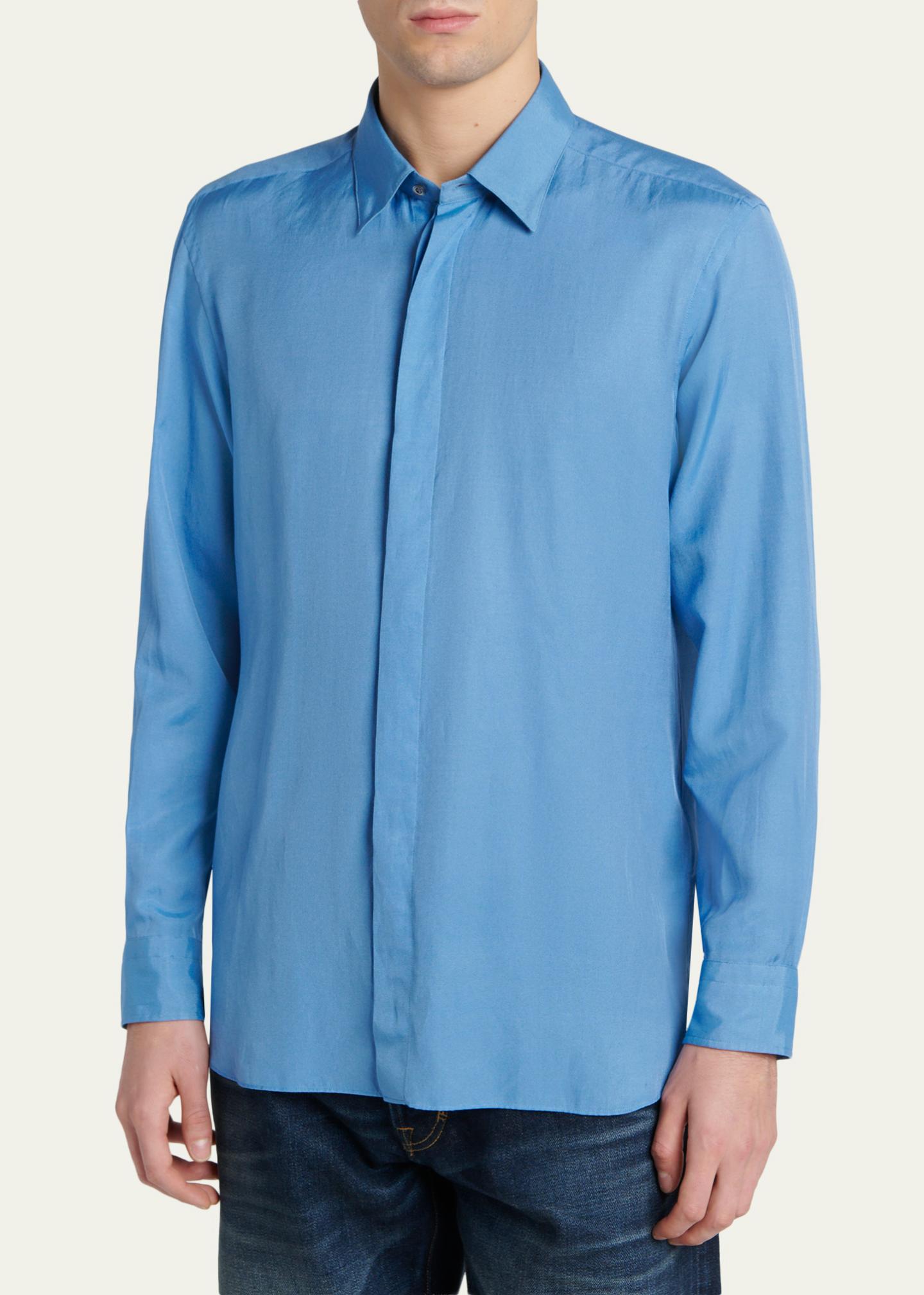 TOM FORD Men's Cotton and Silk Washed Twill Sport Shirt - Bergdorf