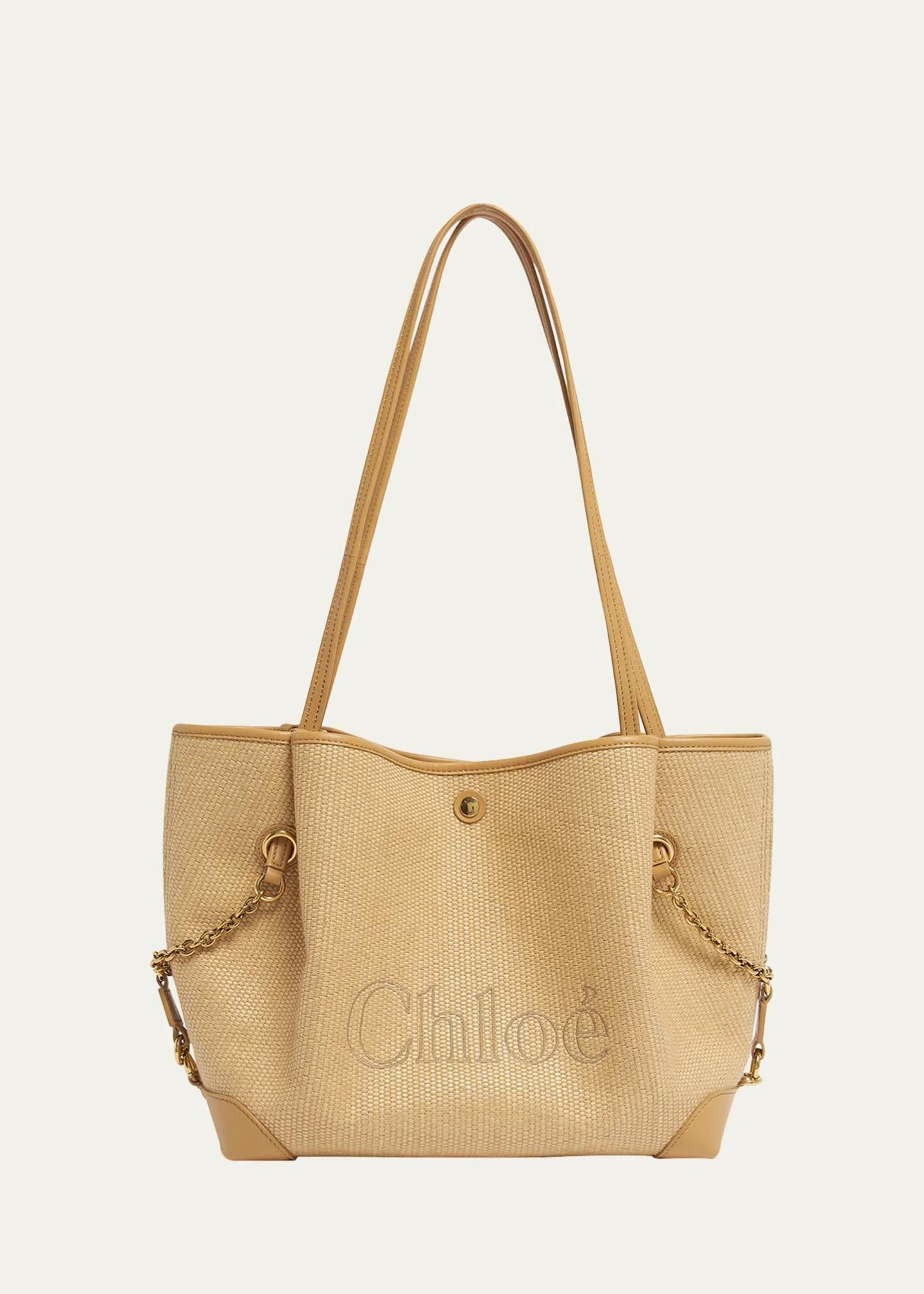Chloe Clover Raffia-Effect Tote Bag - Bergdorf Goodman
