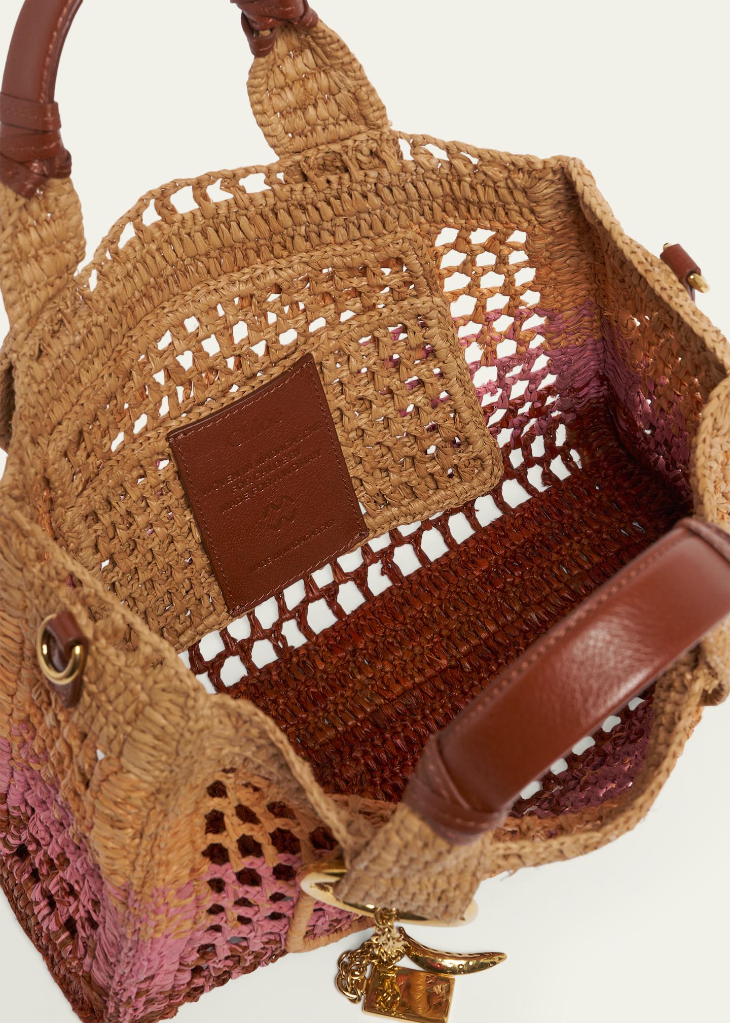 Chloe Summer Banana Ombre Crochet Raffia Tote Bag - Bergdorf Goodman