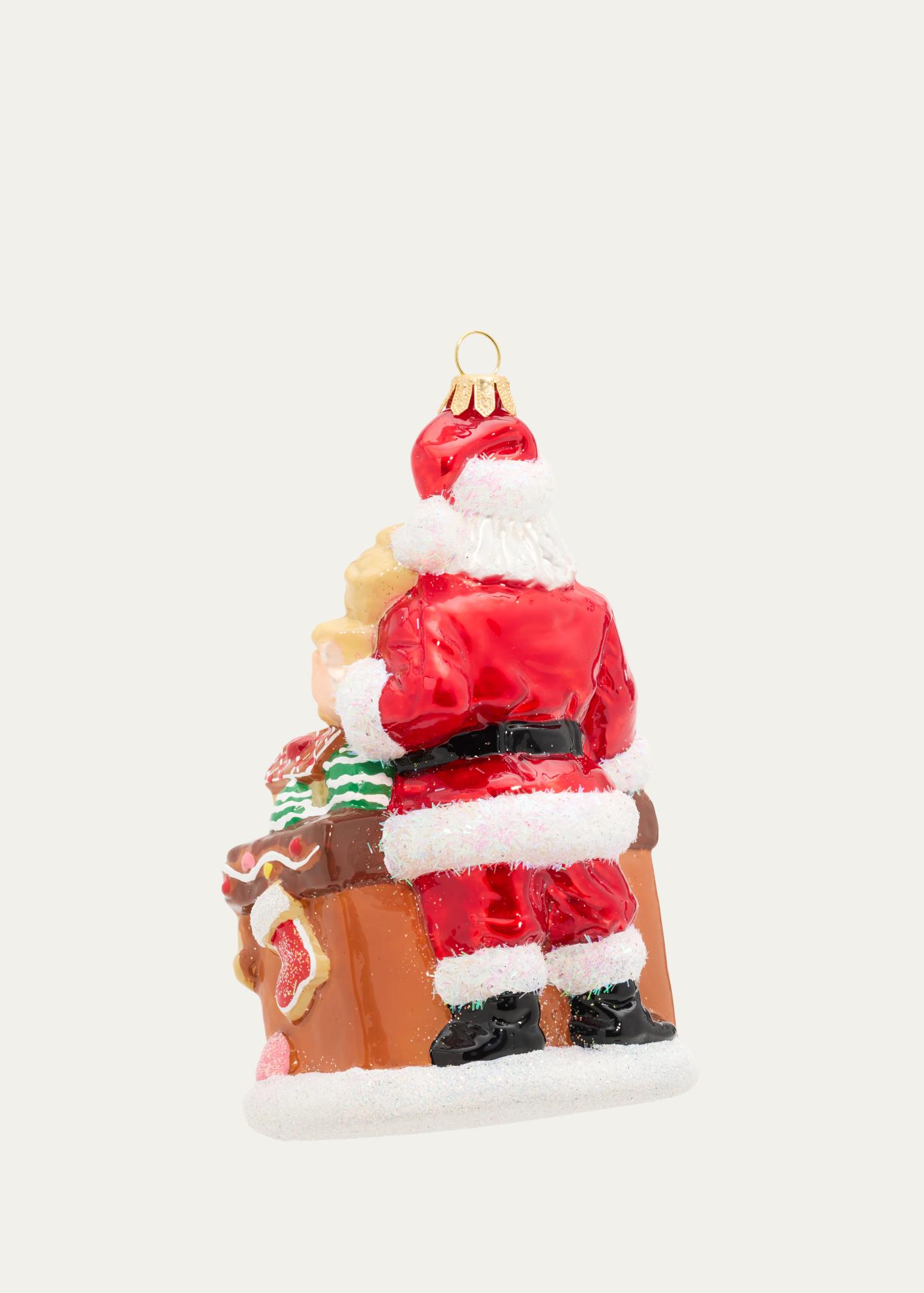 Impuls Glass Santa Gingerbread Ornament - Bergdorf Goodman