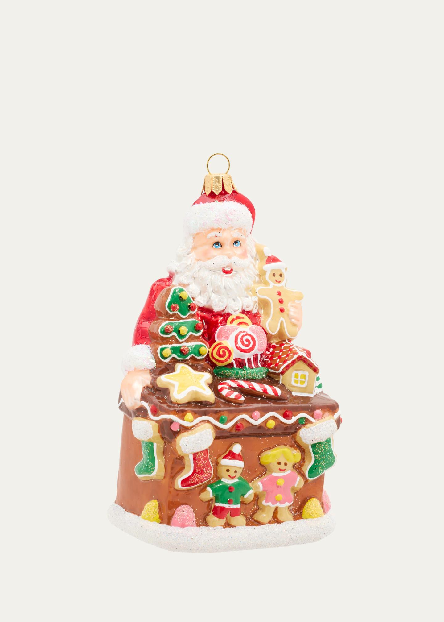 Impuls Glass Santa Gingerbread Ornament - Bergdorf Goodman