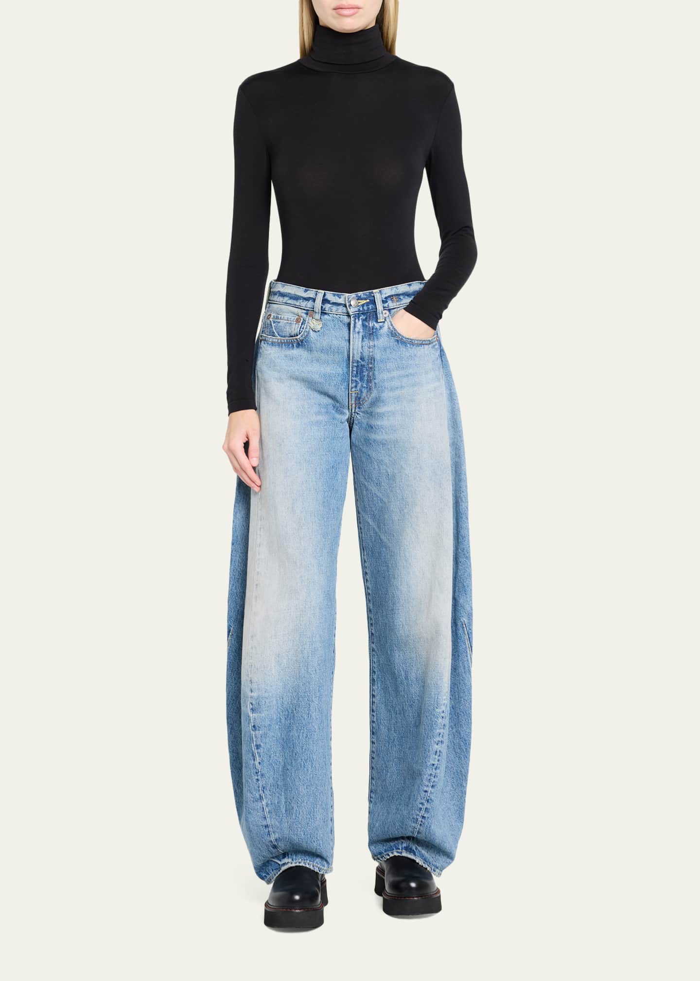 R13 Janine Low-Rise Spliced Denim Jeans - Bergdorf Goodman