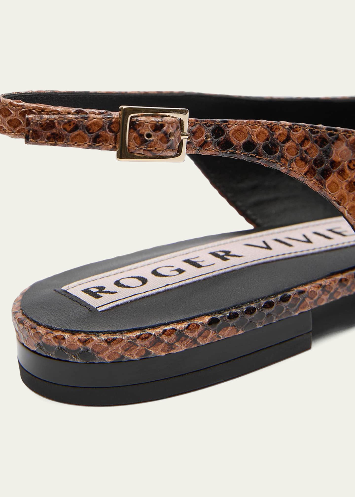 Roger Vivier Gommettine Croc-Embossed Leather Slingback Ballerina