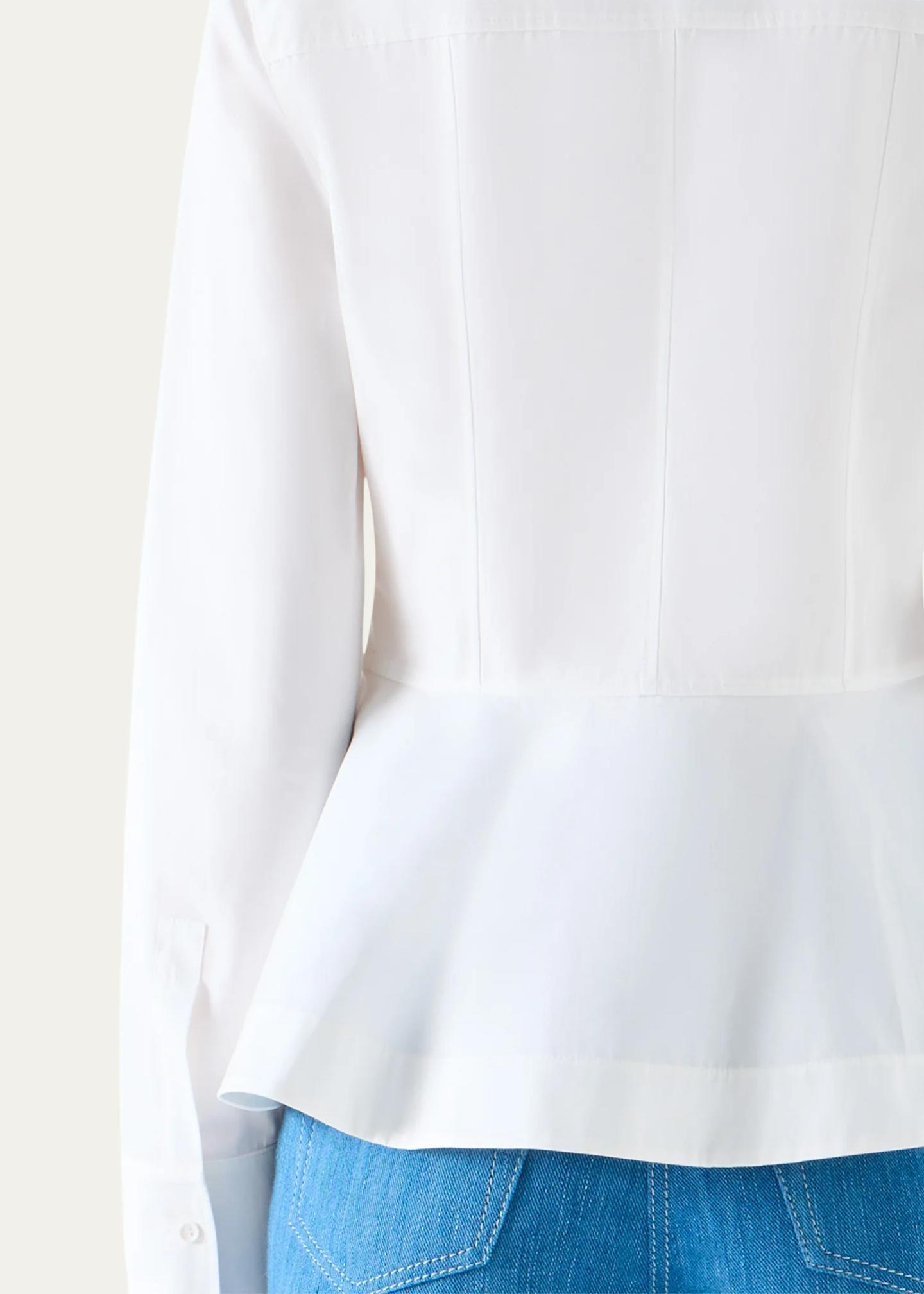 Akris punto Peplum Cotton Button-Front Blouse - Bergdorf Goodman