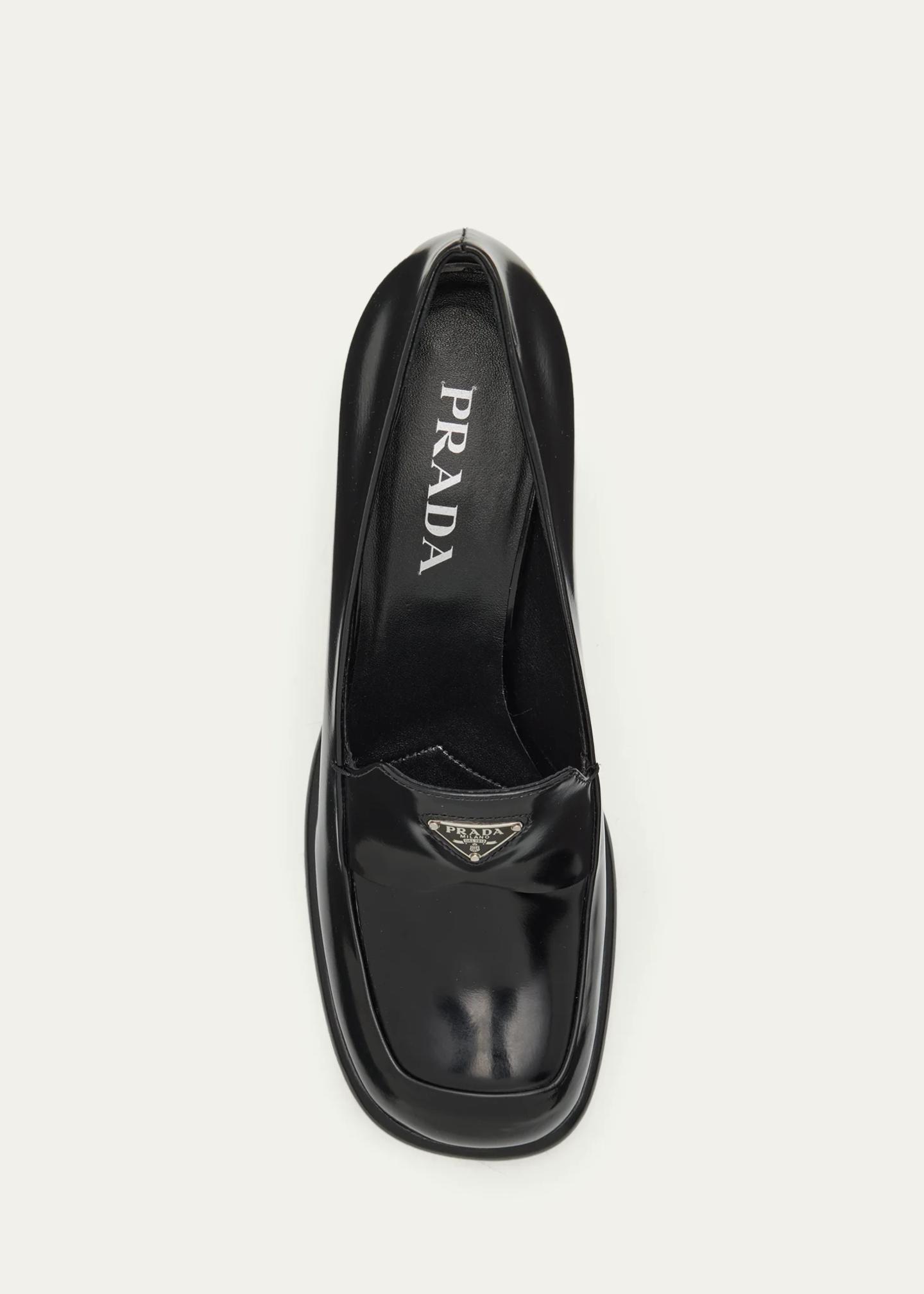 Prada 65mm Mocassini Leather Loafer Pumps - Bergdorf Goodman