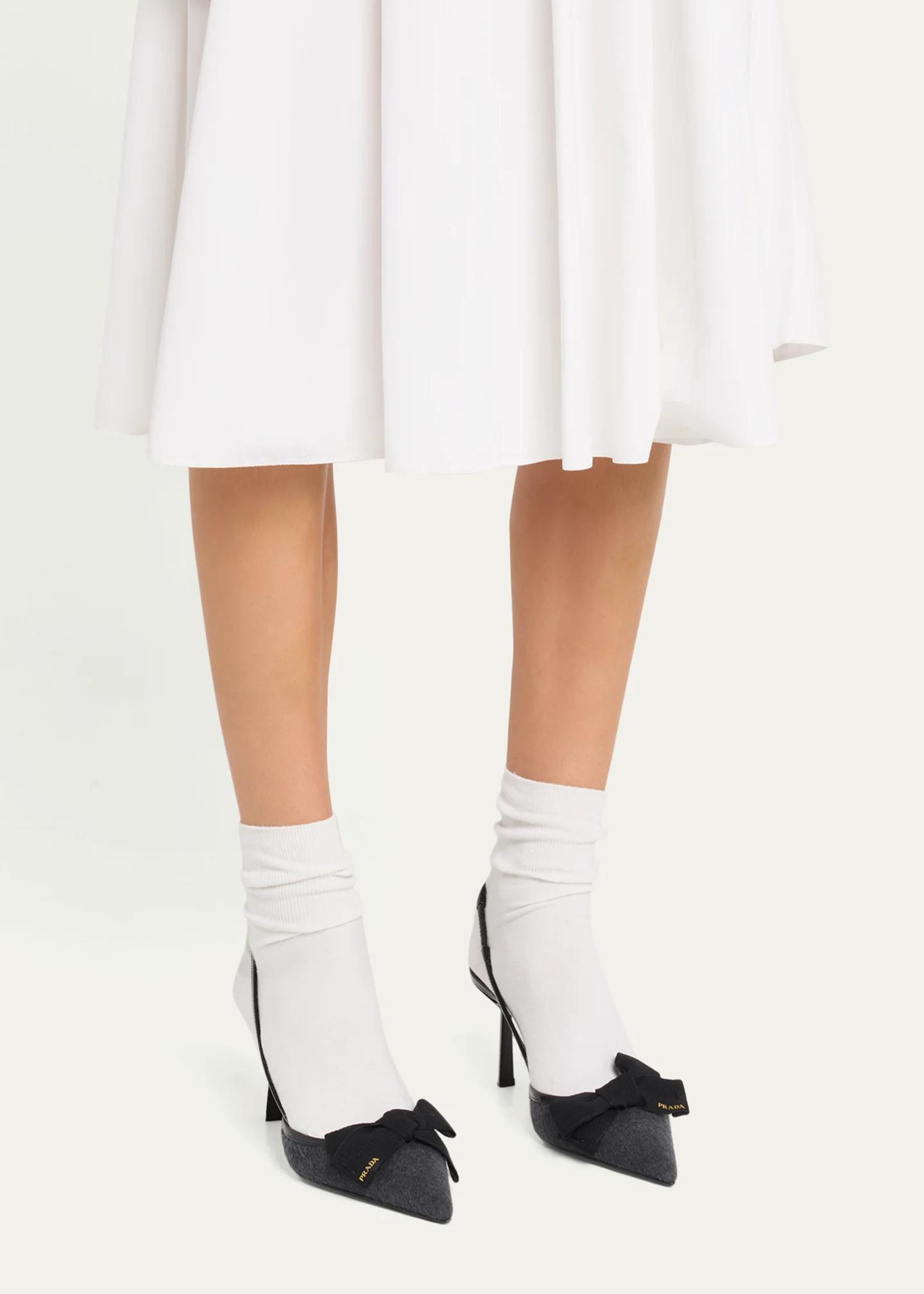 PRADA パテントレザー リボン パンプス　38 Prada 75mm Cashmere Ribbon Slingback Pumps - Bergdorf Goodman